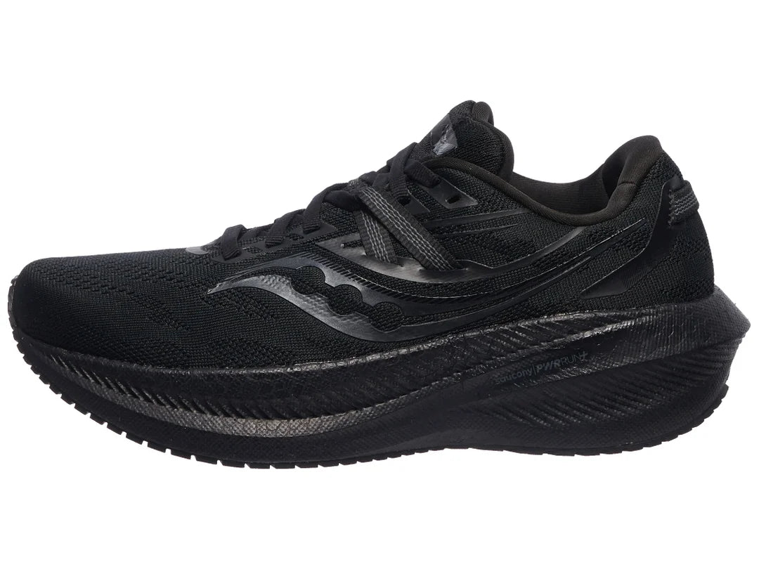 Saucony Women's Triumph 20 Running Shoes - Triple Black Color | Lightweight Cushioned for Long Distance & Marathon Training | Road & Treadmill Use
