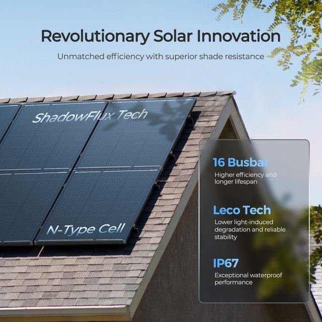 Renogy 120W N-Type Solar Panel with ShadowFlux Technology - High Efficiency Monocrystalline Solar Module for RV, Boat, Off-Grid & Home Use