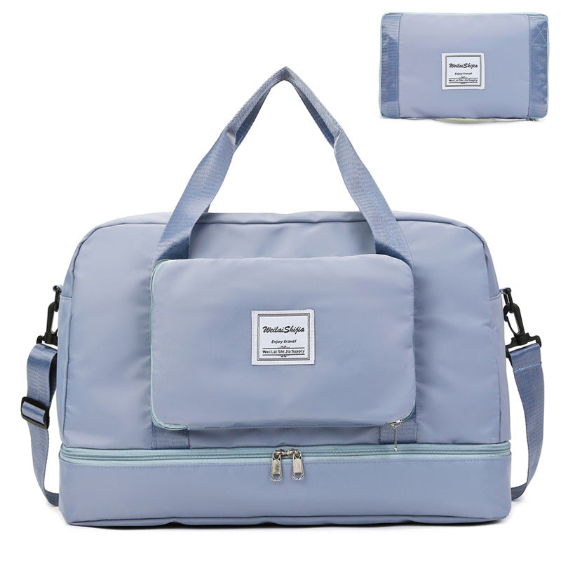 Foldable Travel Duffel Bag for Women - Lightweight Sports Gym Tote with Shoulder Strap - Perfect for Workout, Yoga, Beach & Weekend Getaways