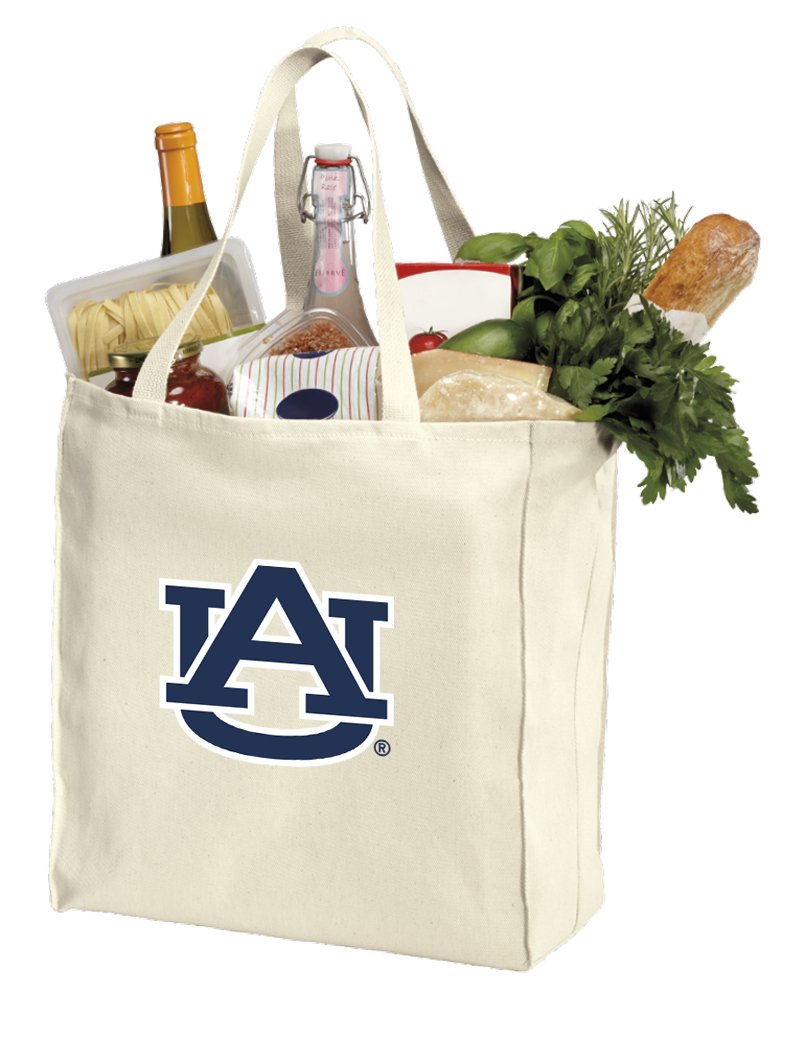Auburn University Reusable Grocery Bags - Eco-Friendly Auburn Tigers Cotton Shopping Tote for Groceries, Campus Life & Game Day