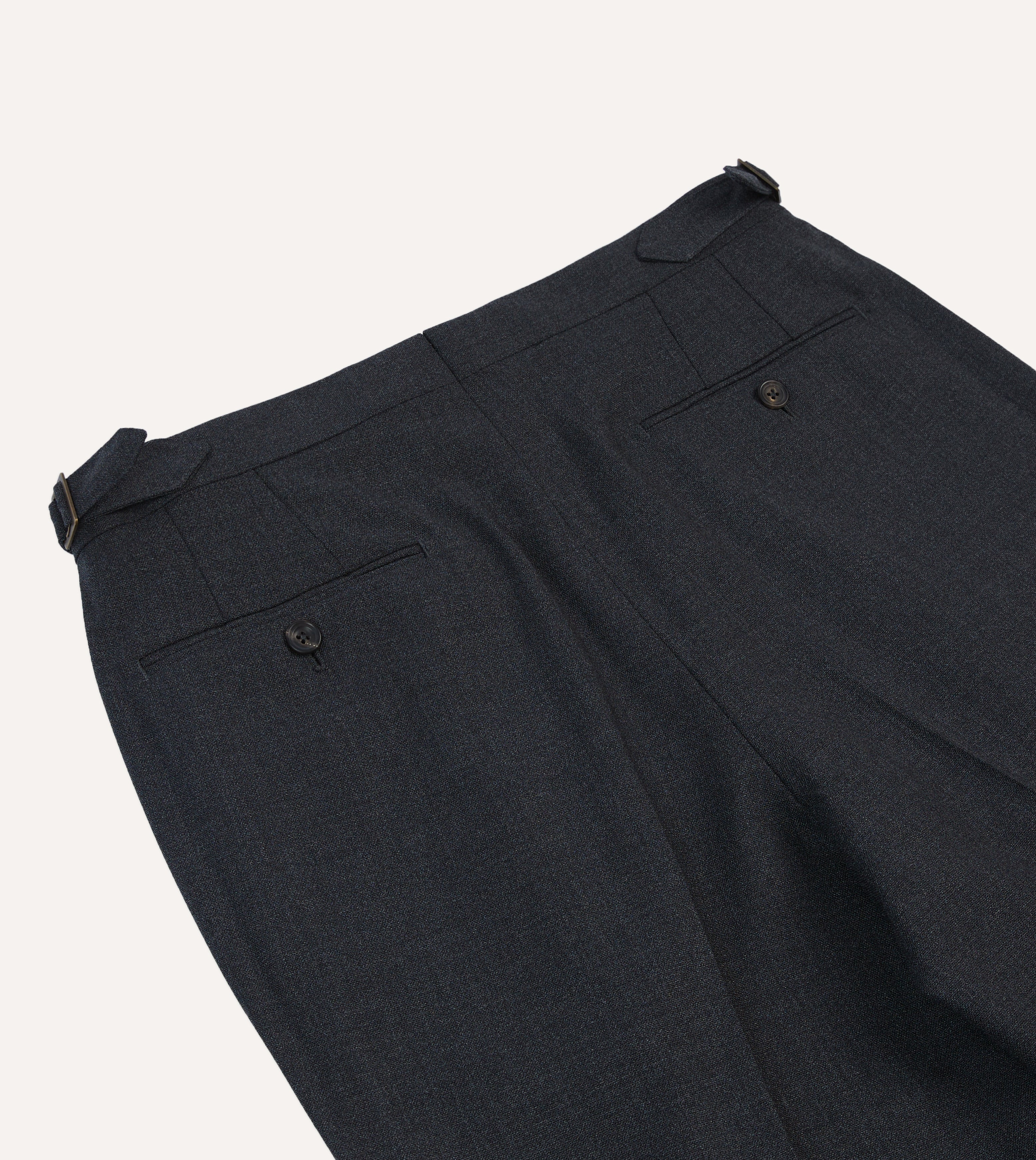 Premium Charcoal Tropical Wool Single Pleat Dress Pants for Men - Business Formal & Office Wear - Comfortable & Breathable for Warm Weather