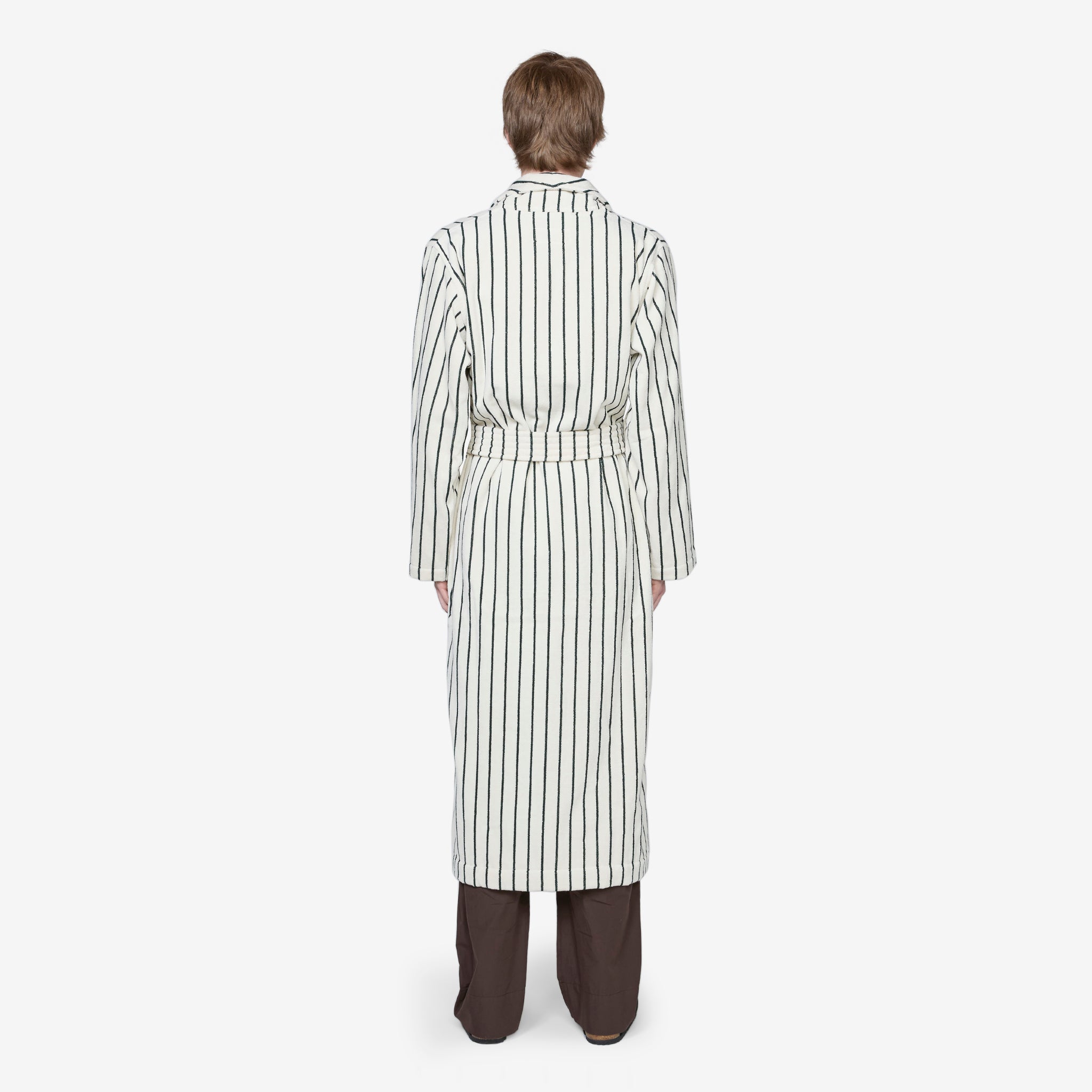 Premium Classic Cotton Bathrobe for Men & Women - Soft Racing Green Stripes Design - Cozy Loungewear for Spa, Home & Hotel Use