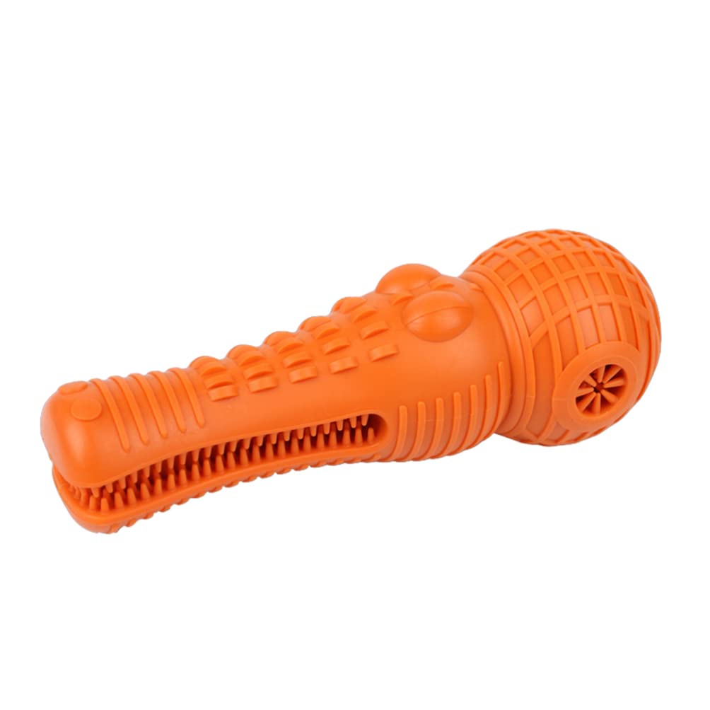 Balacoo Silicone Crocodile Teething Toy for Dogs - Squeaky Interactive Chew Toy for Puppies, Teeth Cleaning & Molar Relief - Durable Dog Toy for Aggressive Chewers (Orange) - Perfect for Playtime, Training & Dental Health