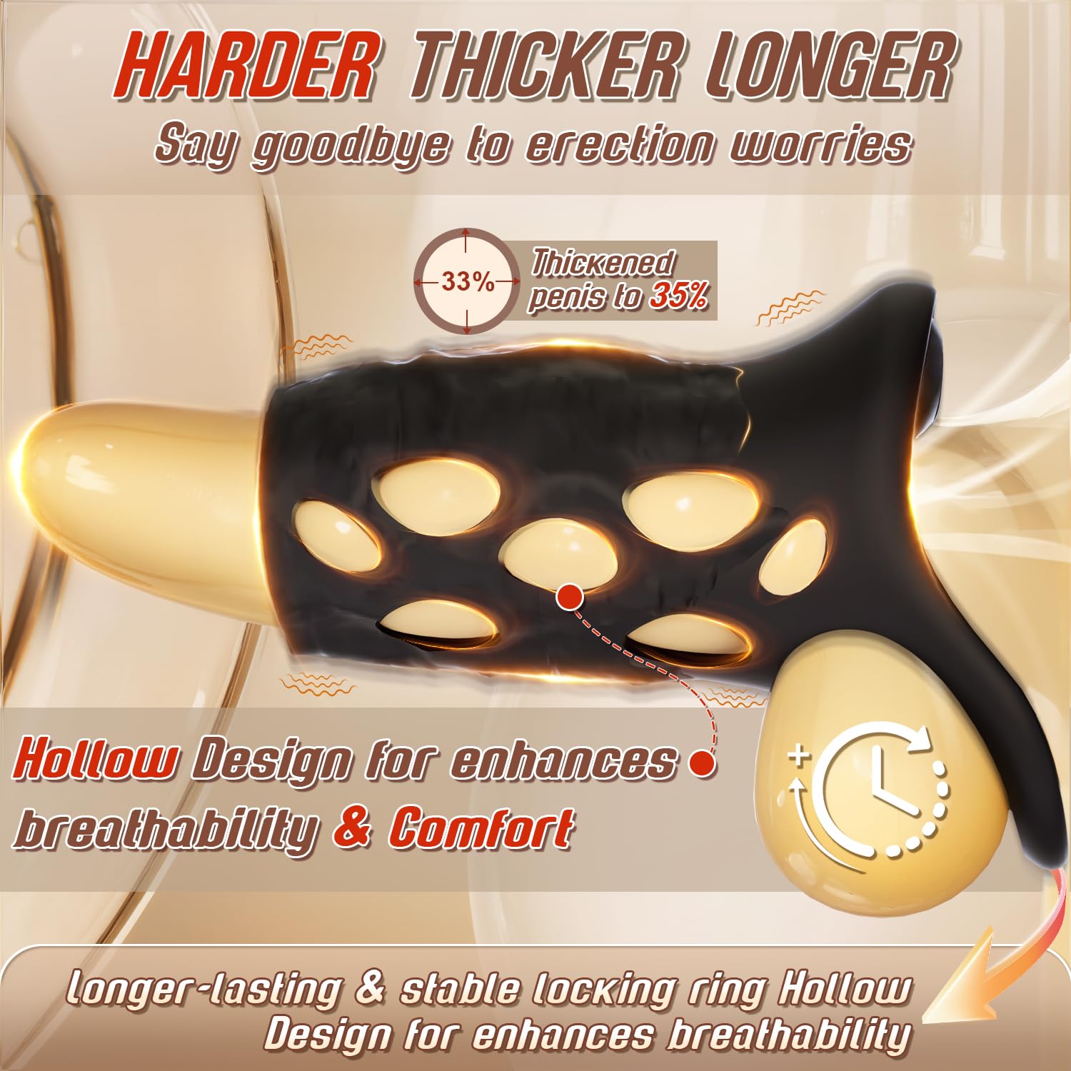 App Controlled Vibrating Cock Ring & Penis Sleeve - Male Vibrator with Remote for Couples, G-Spot & Testicle Stimulation, Erection Enhancer Sex Toy for Men & Women - Perfect for Bedroom Fun & Spicy Date Nights