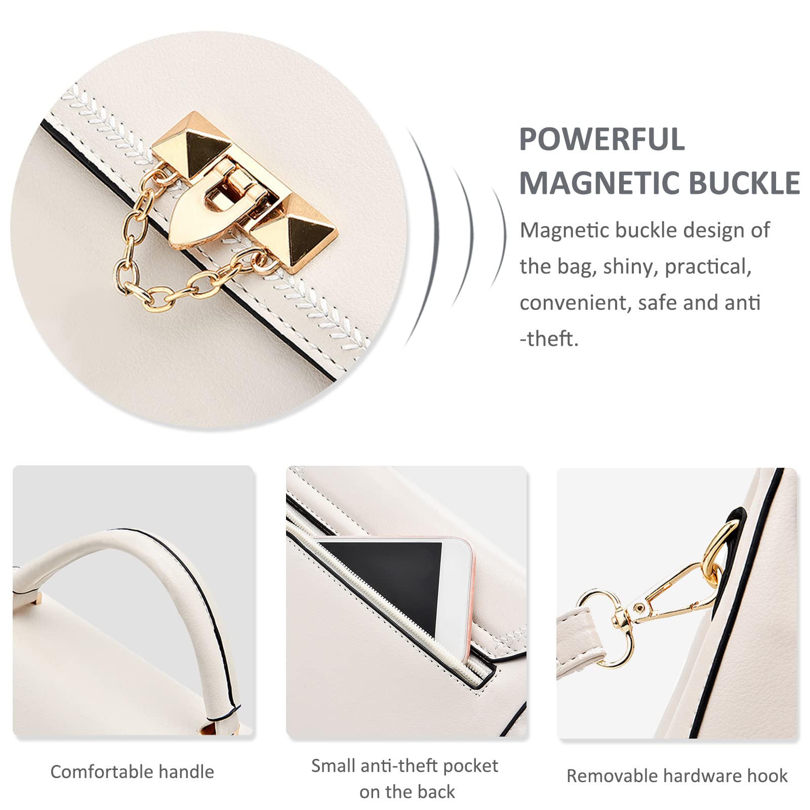 NICOLE & DORIS Women's Small Crossbody Bag PU Leather Shoulder Purse with Top Handle - Perfect for Work, Travel & Everyday Use