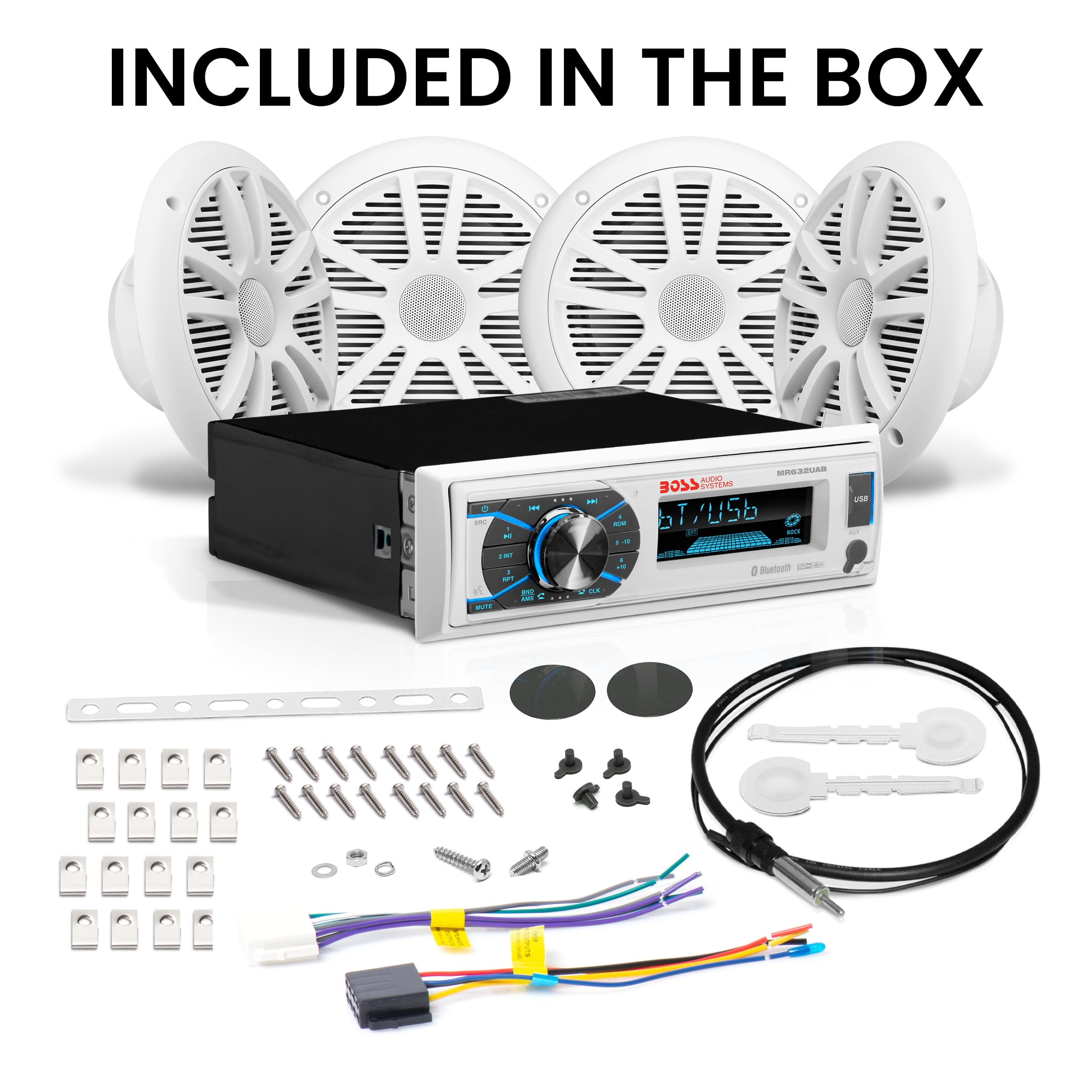 BOSS Audio Systems MCK632WB.64 Marine Boat Stereo System with 6.5