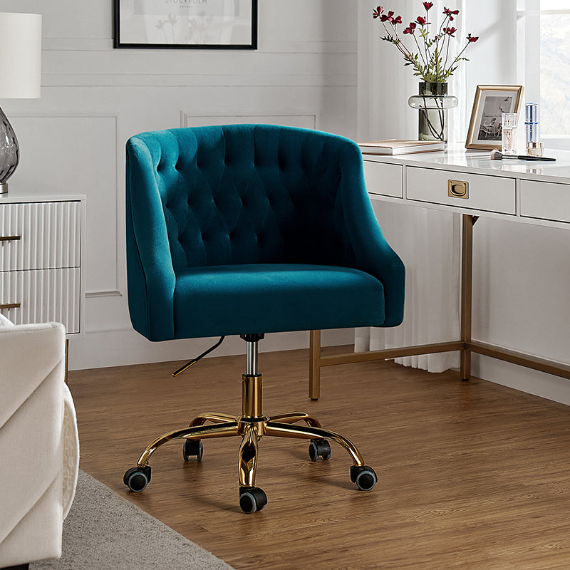Penelope Velvet Tufted Office Chair - Ergonomic Executive Desk Chair with Lumbar Support - Perfect for Home Office, Gaming & Workspace Comfort