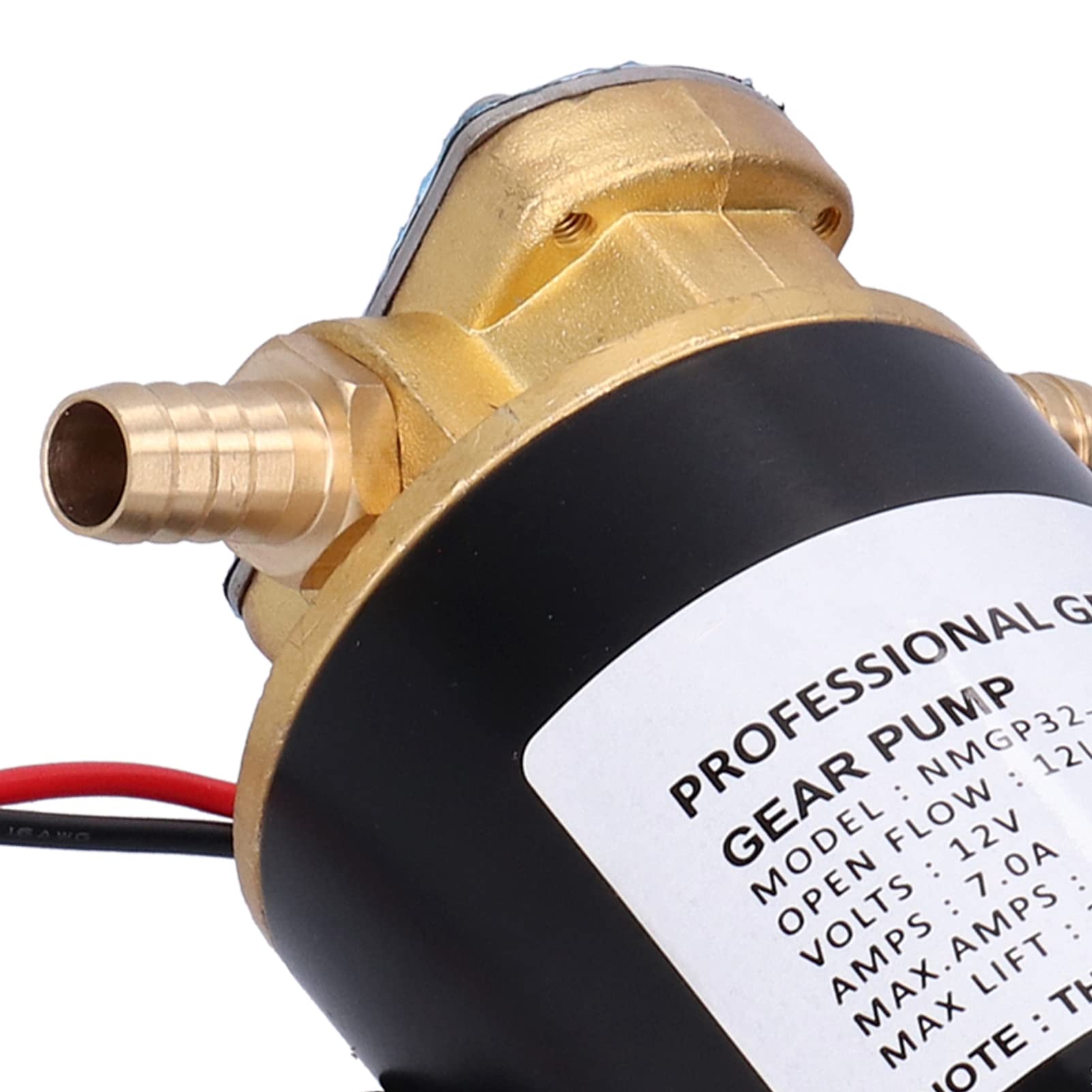 12V 12LPM 9.8ft Self-Priming Gear Pump for Water, Fuel, Oil Transfer - Ideal for Marine, RV, and Industrial Fluid Transfer Applications