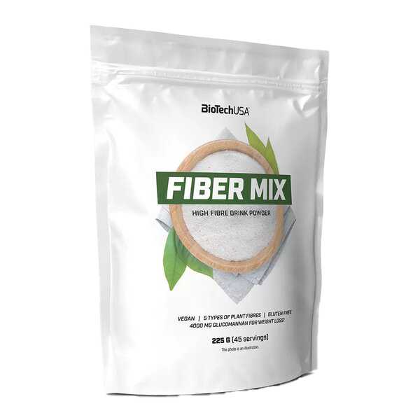 BioTechUSA Fiber Mix - Unflavored Dietary Supplement Powder 225g | Supports Digestion & Gut Health | Ideal for Smoothies, Baking & Healthy Recipes