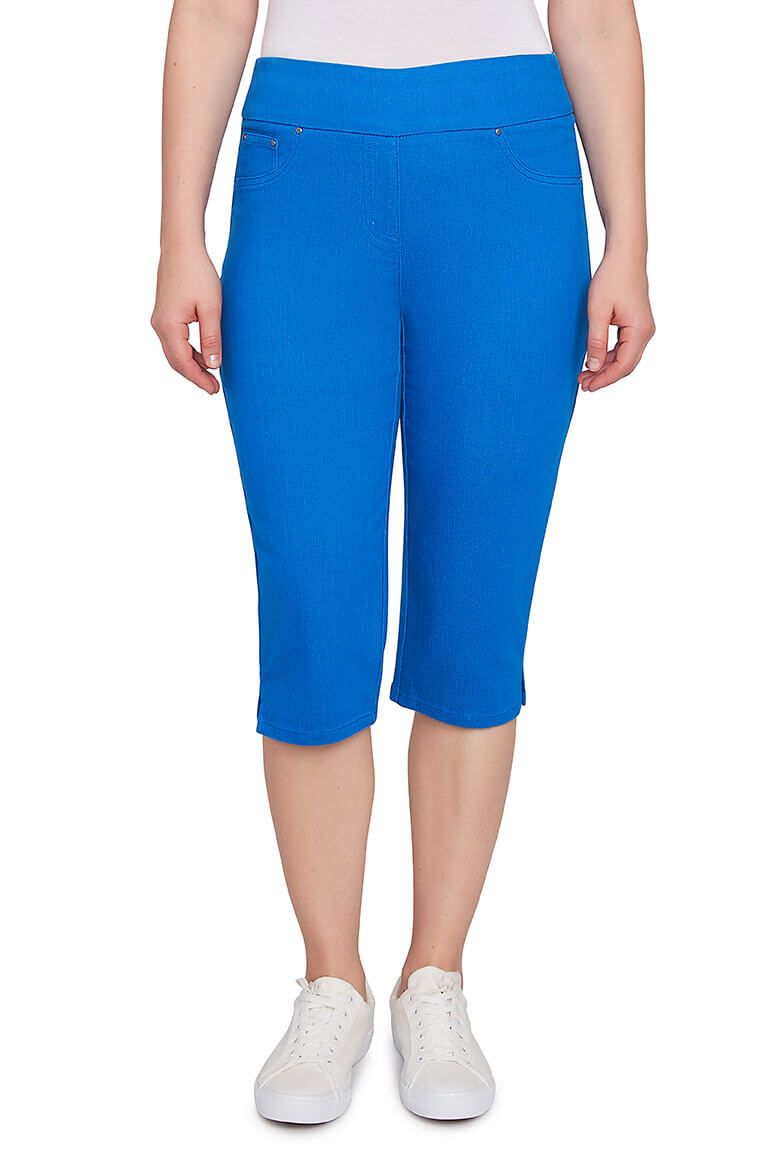 Premium Solid Denim Clamdigger Pants for Women - High-Quality Stretch Comfort Fit Casual Capri Jeans - Perfect for Beach, Summer Outfits & Boho Style Fashion