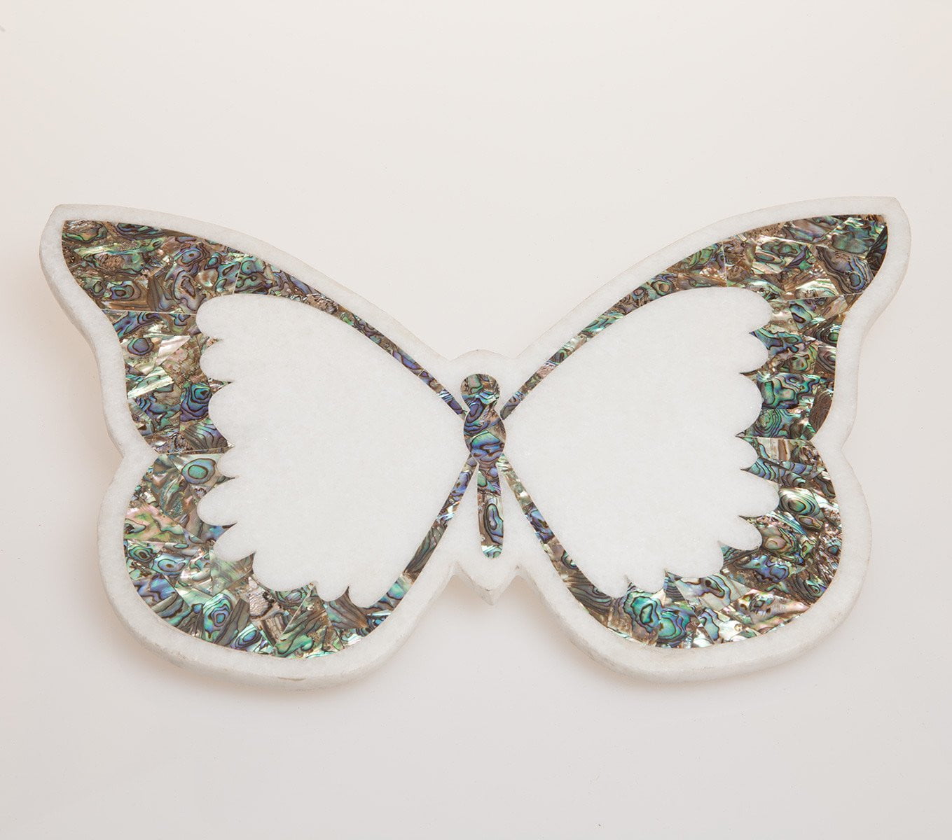Elegant White Marble Cheese Board with Butterfly Design - Perfect for Wine & Cheese Parties, Charcuterie Platters, and Elegant Entertaining