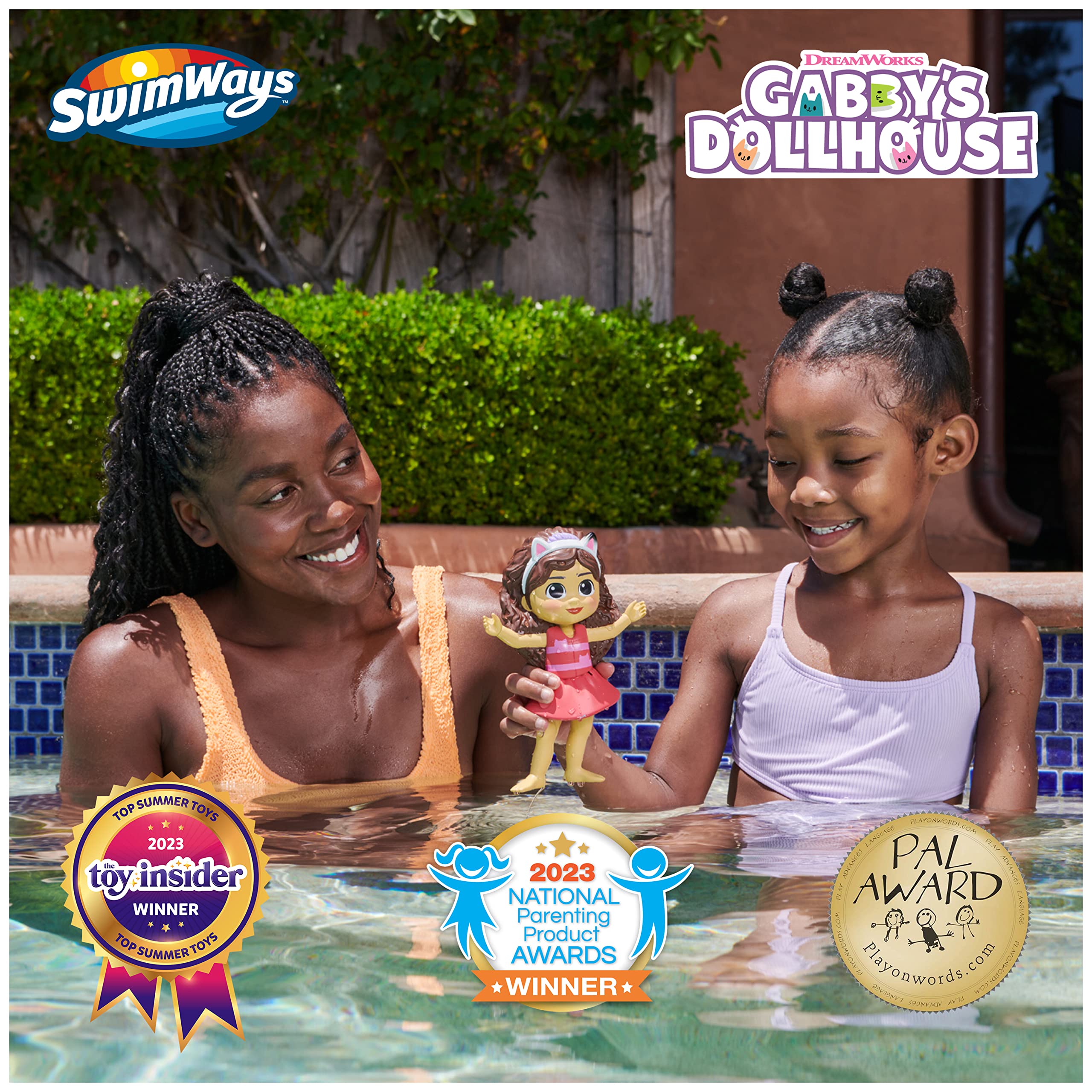 SwimWays Gabby’s Dollhouse Floatin' Figures - Fun Kids Pool Toys, Swimming Pool Accessories & Water Play Set for Ages 3+ - Perfect for Birthday Parties, Summer Pool Fun & Outdoor Water Games