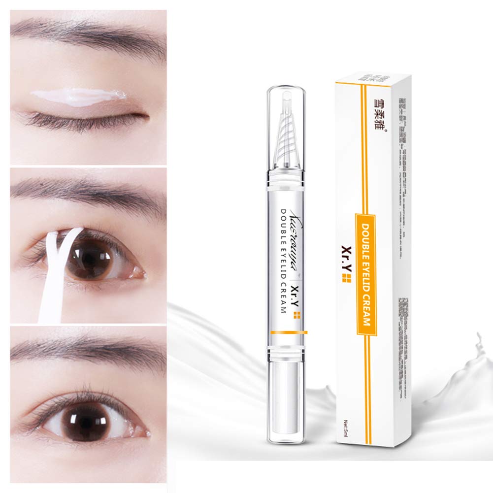 Ofanyia Clear Double Eyelid Glue - Invisible Eyelid Adhesive Cream with Y-Stick for Natural Eye Lift, Long Lasting Eyelid Gel Pen to Make Eyes Bigger - Perfect for Asian Monolid Makeup & Everyday Eye Enhancement