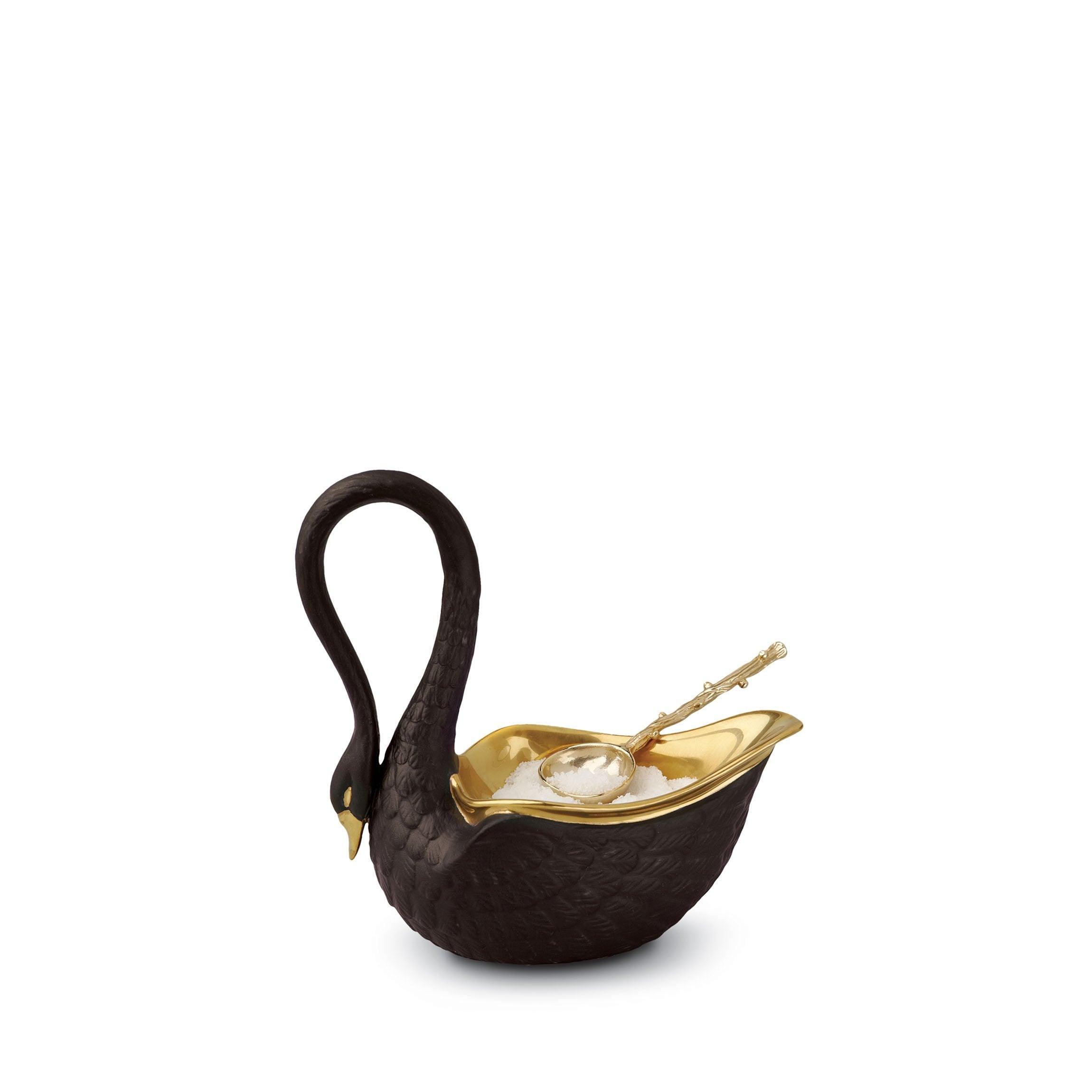 Premium Swan-Shaped Salt Cellar - Elegant Ceramic Salt and Pepper Holder for Dining Table - Perfect for Kitchen, Restaurant, and Home Decor