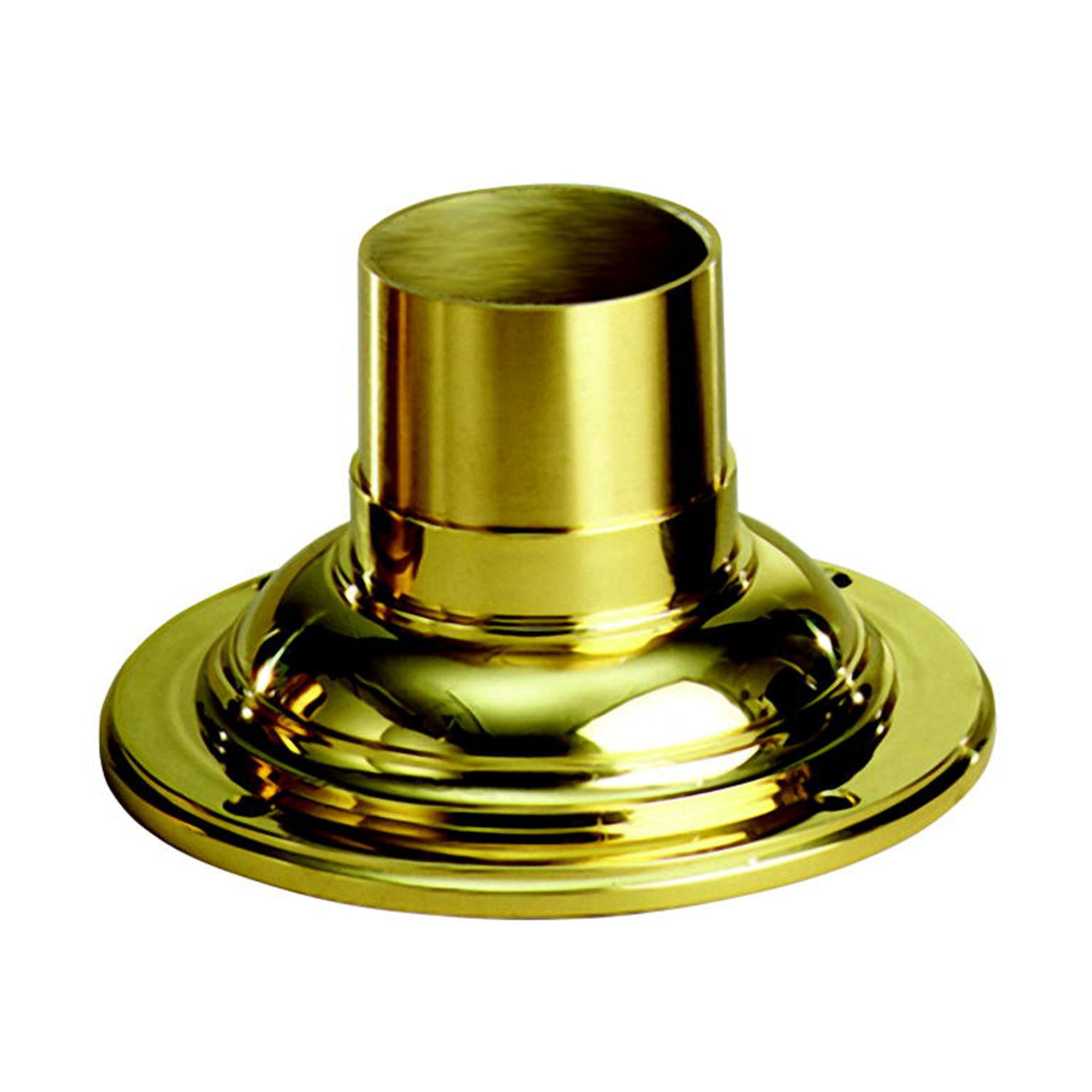 7 Inch Aluminum Pier Mount Base with Polished Brass Finish - Heavy Duty Outdoor Lighting Fixture for Garden, Patio, and Landscape Decoration