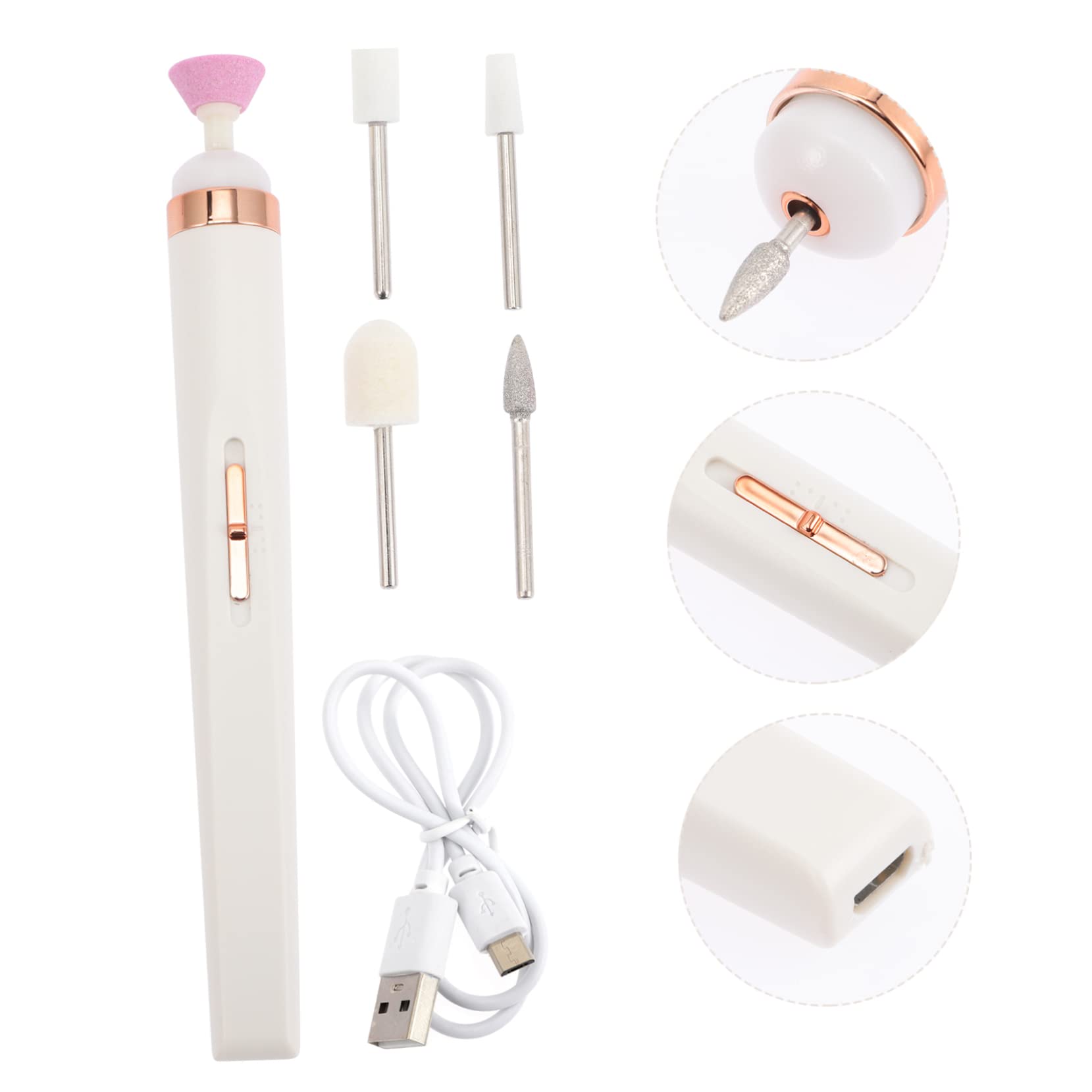Professional Cordless Electric Nail Drill Machine for Manicure & Pedicure - Minkissy Rechargeable Nail Grinder with 6 Bits for Acrylic, Gel, Natural Nails - Perfect for Home Salon & Nail Art Enthusiasts