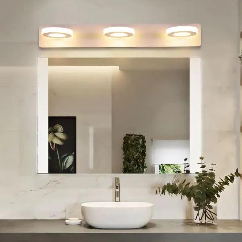 Round LED White Bathroom Wall Lights - Modern Waterproof Vanity Mirror Lighting for Bathroom, Bedroom & Hallway