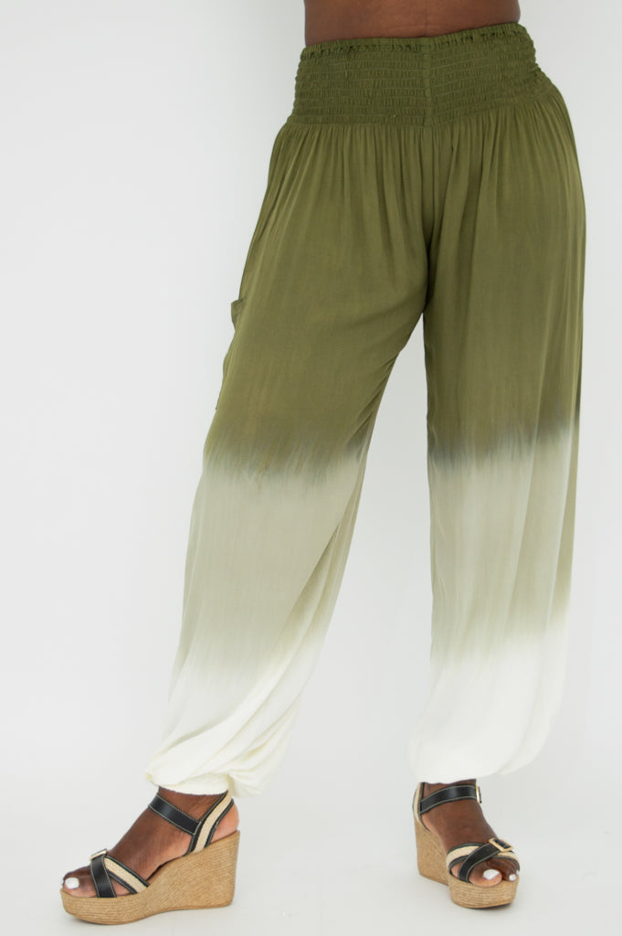 Embra Pants - Trendy Green Dip Dye Casual Trousers for Women | Perfect for Everyday Wear, Office & Weekend Outings
