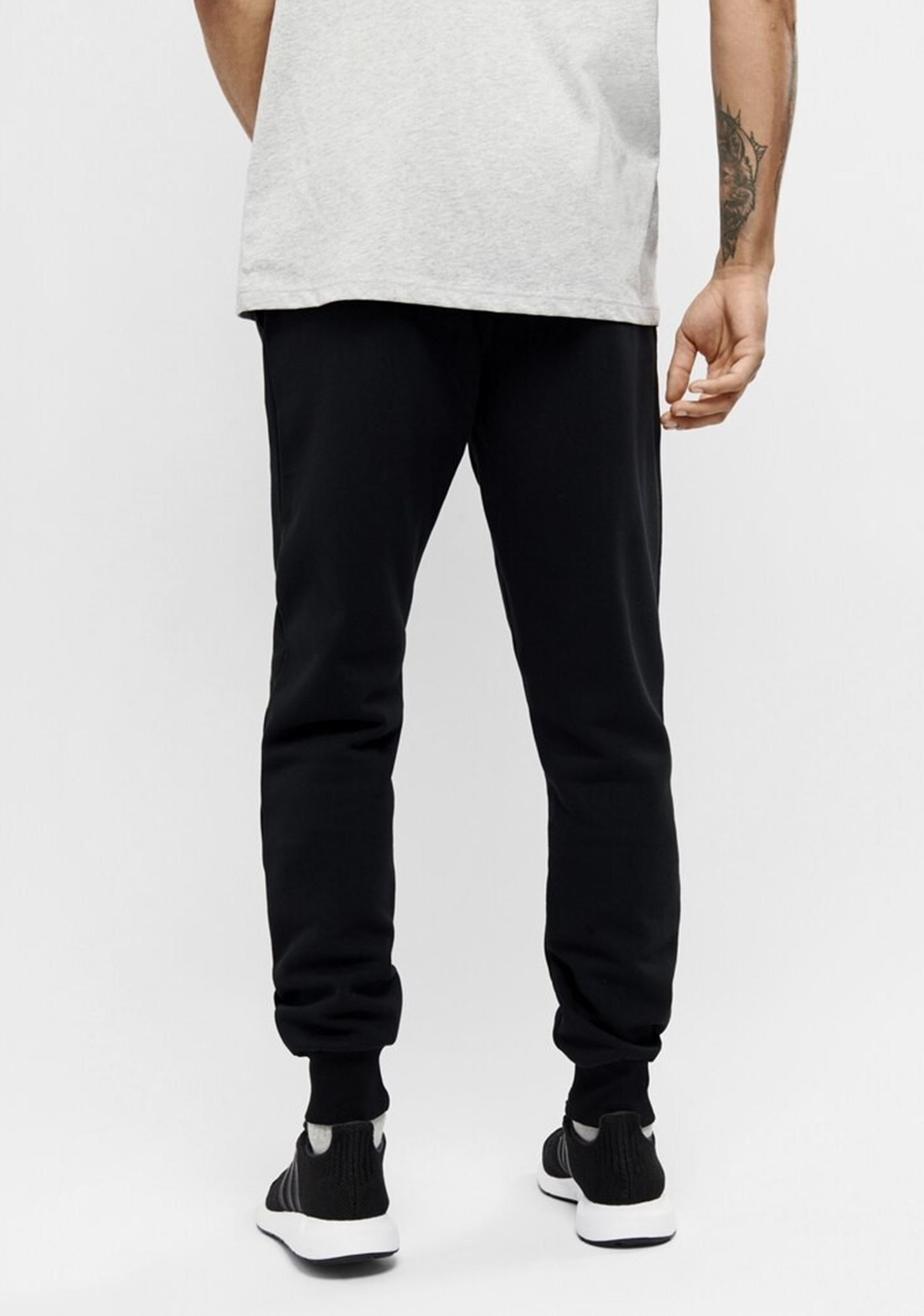 Champion Men's C Logo Cuff Sweatpants - Black Athletic Joggers for Gym, Lounge & Casual Wear