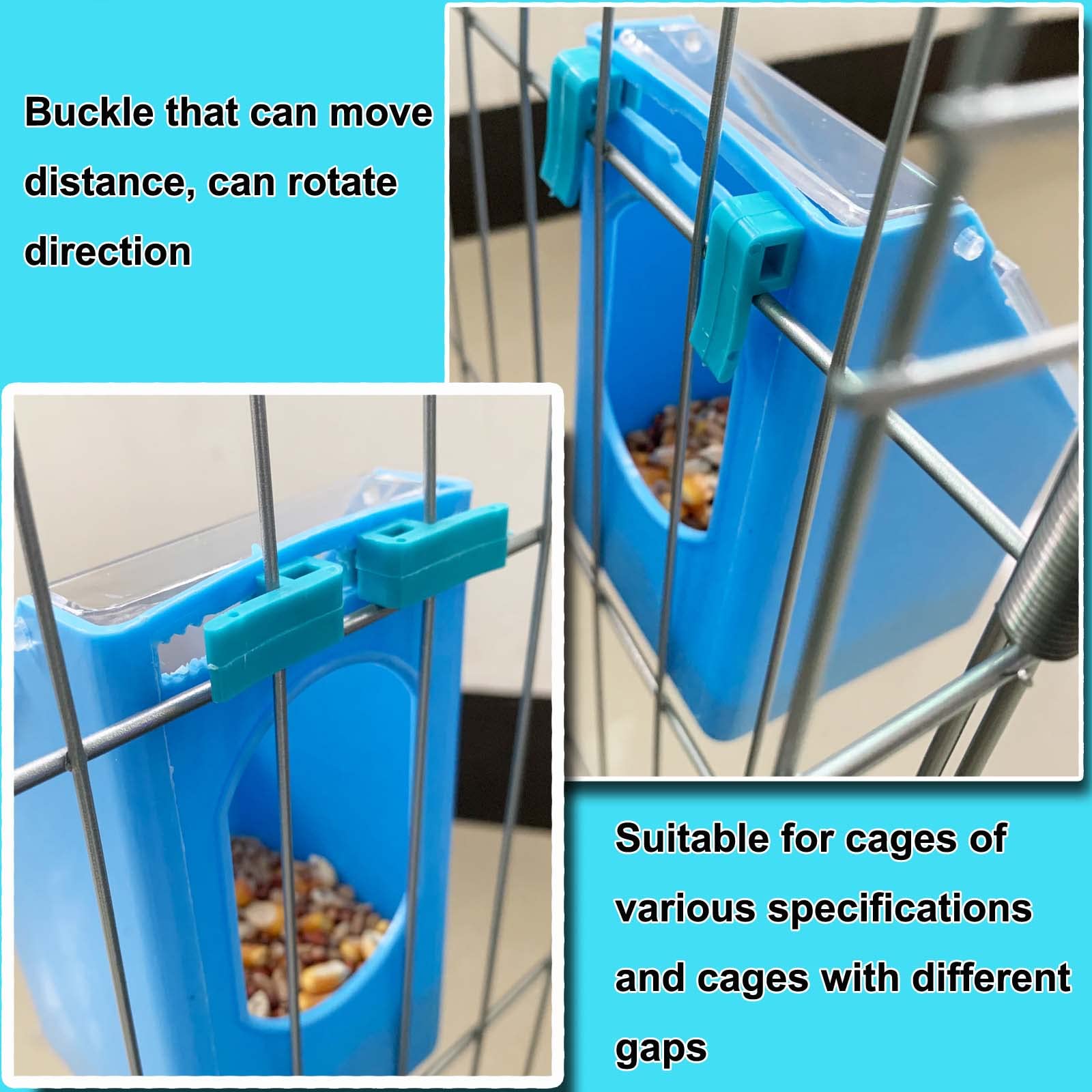2 Pack Pigeon Feeder Water Dispenser with 2 Hole Pet Bowls - Automatic Bird Feeder for Quail, Chicken & Pet Birds - Perfect for Backyard, Coop & Aviary Use
