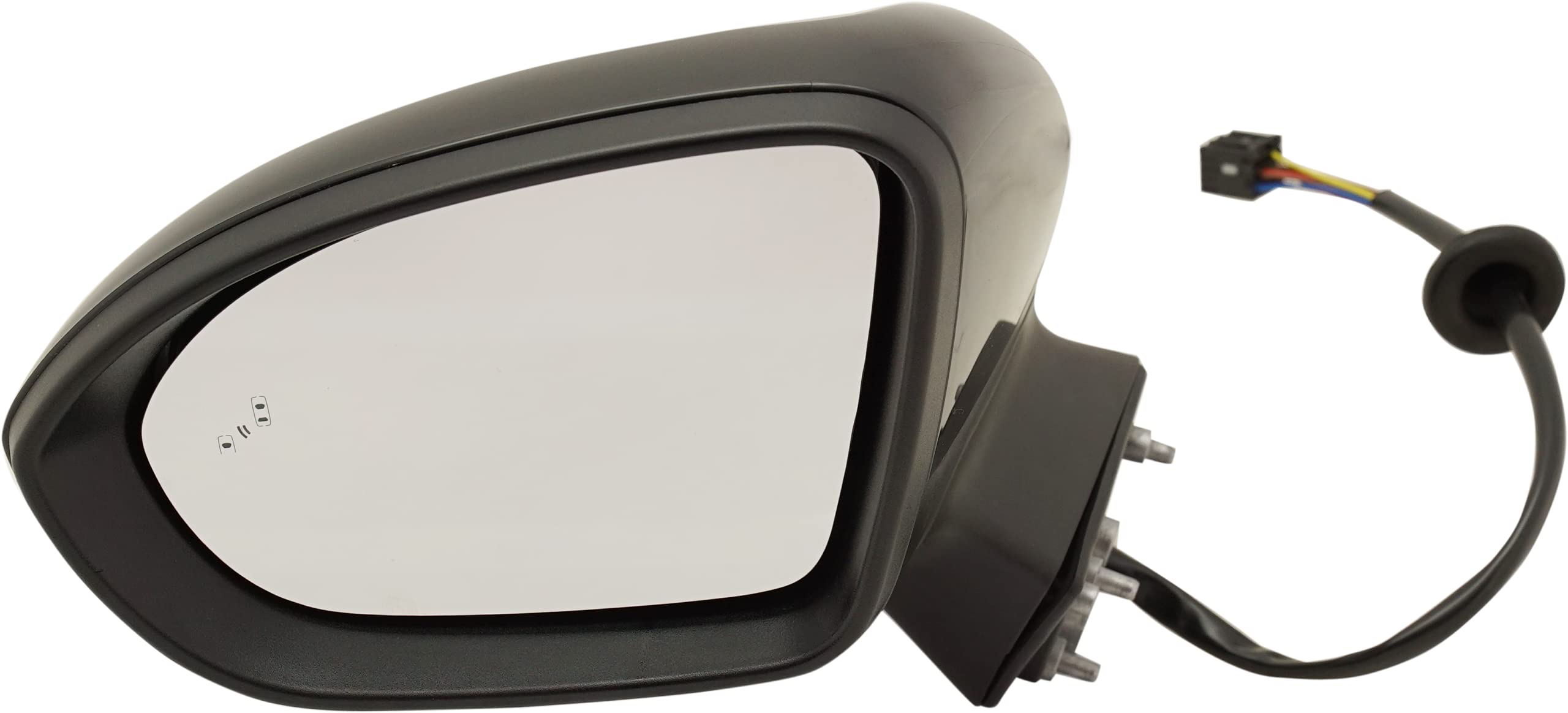 Heated Power Side Mirror with Signal Light & Blind Spot Monitor for 2016-2019 Chevrolet Cruze - Manual Fold, Paintable - Perfect for Winter Driving & Enhanced Safety