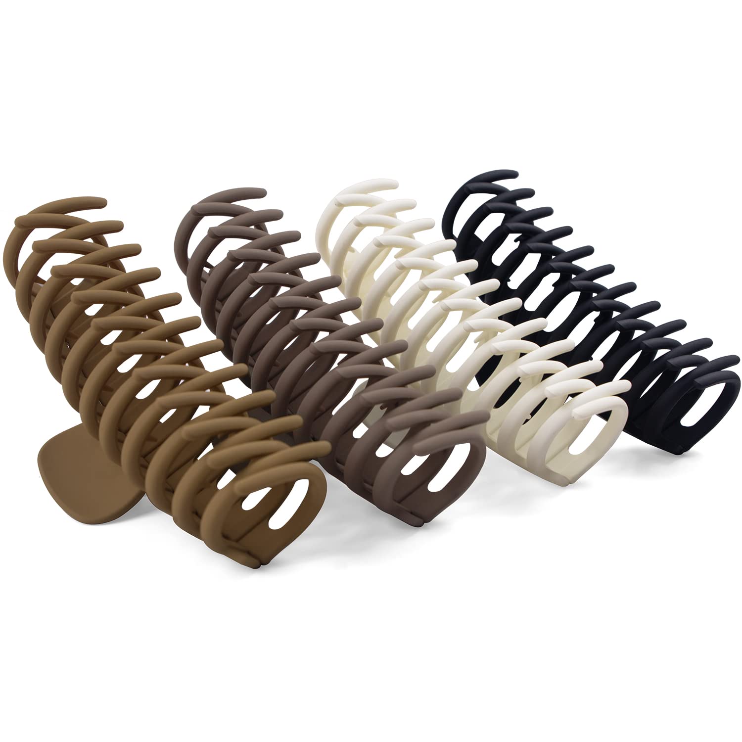 MAORULU Extra Large Hair Claw Clips for Thick Hair - 5.25 Inch Strong Hold Hair Clips for Women (4 Pack) - Perfect for Ponytails, Buns & Updos