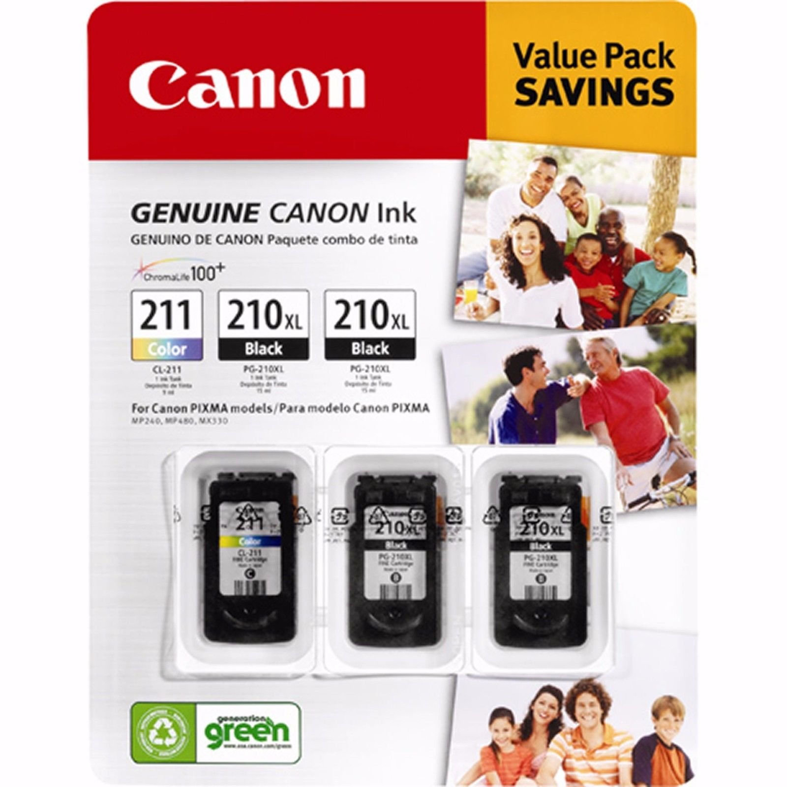Canon PG-210XL & CL211-3 Pack Ink Cartridges - High Yield Compatible for Canon Printers | Perfect for Home Office, School Projects & Small Business Printing