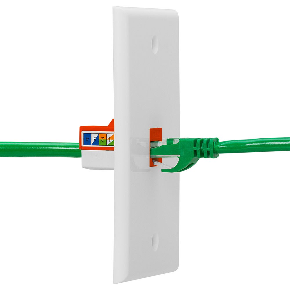 Cmple - 90 Degree Cat6 Keystone Jack Insert, Punch Down RJ45 Female Connector for Ethernet Cables, Wall Plates & Patch Panels - Orange - Ideal for Home/Office Network Setup & Cable Management