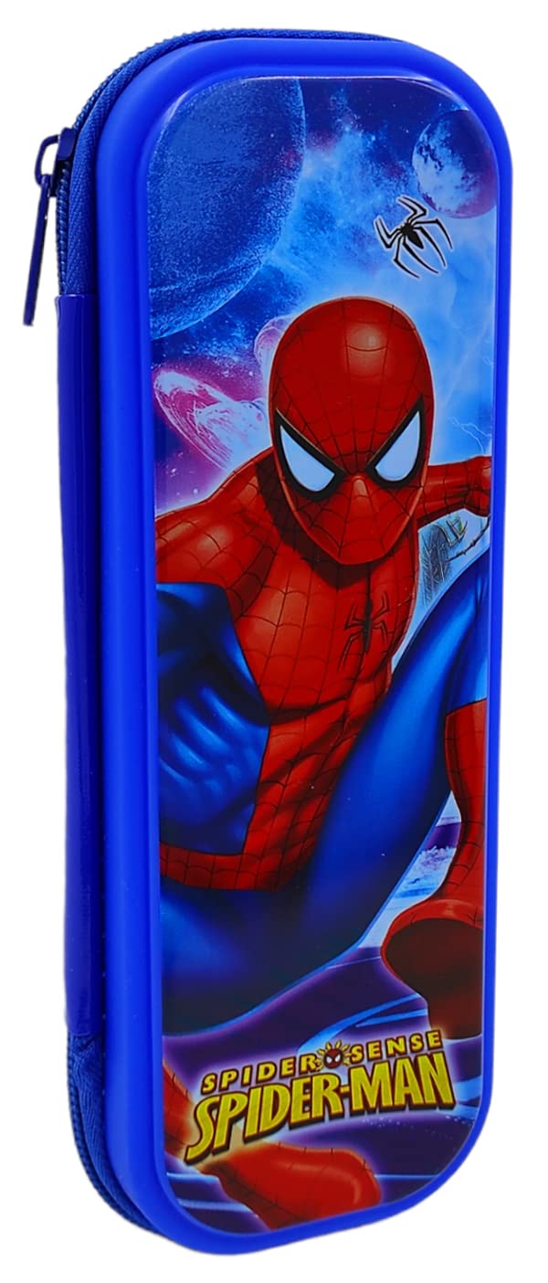 Spiderman Pencil Box with Zipper & Built-in Stand - Dark Blue School Supplies for Boys | Perfect for Homework, Art Projects & Classroom Organization