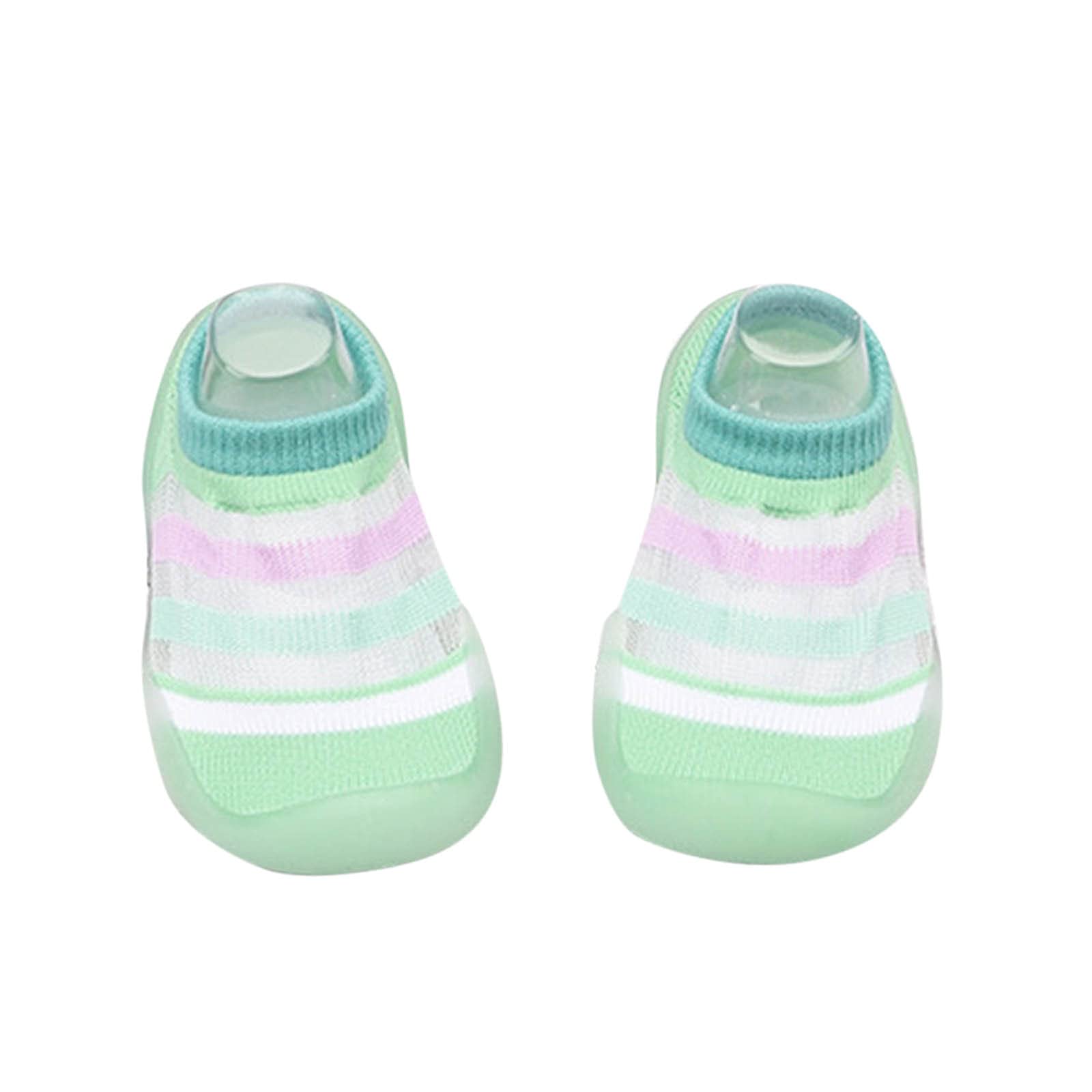 Non-Slip Baby Shoes | Soft Elastic First Walkers for Toddlers & Infants | Indoor/Outdoor Comfort Socks with Striped Design | Perfect for First Steps, Playtime & Nursery