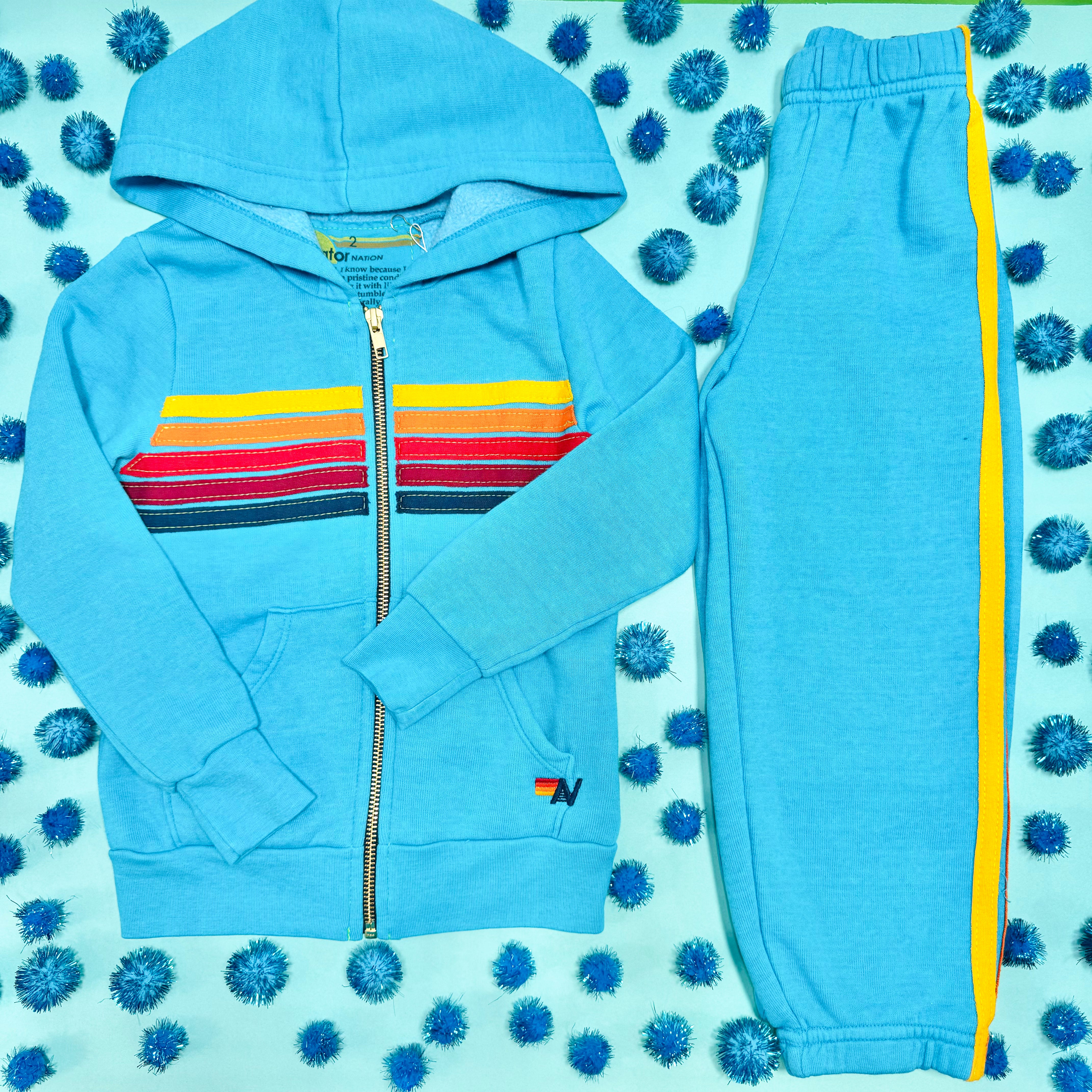 5 Stripe Neon Zip Up Hoodie - Trendy Unisex Pullover for Streetwear & Casual Outfits | Perfect for Gym, Running, and Everyday Wear