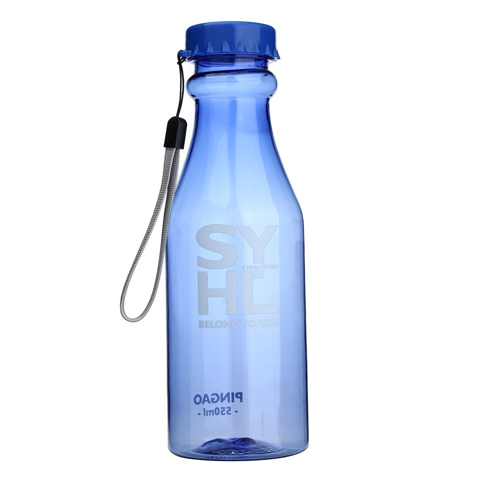 Premium 550ML Leak-Proof Glass Water Bottle Set - BPA-Free Reusable Drinking Cup for Outdoor Camping, Hiking, Travel & Sports | Portable Insulated Glassware for Hot & Cold Beverages