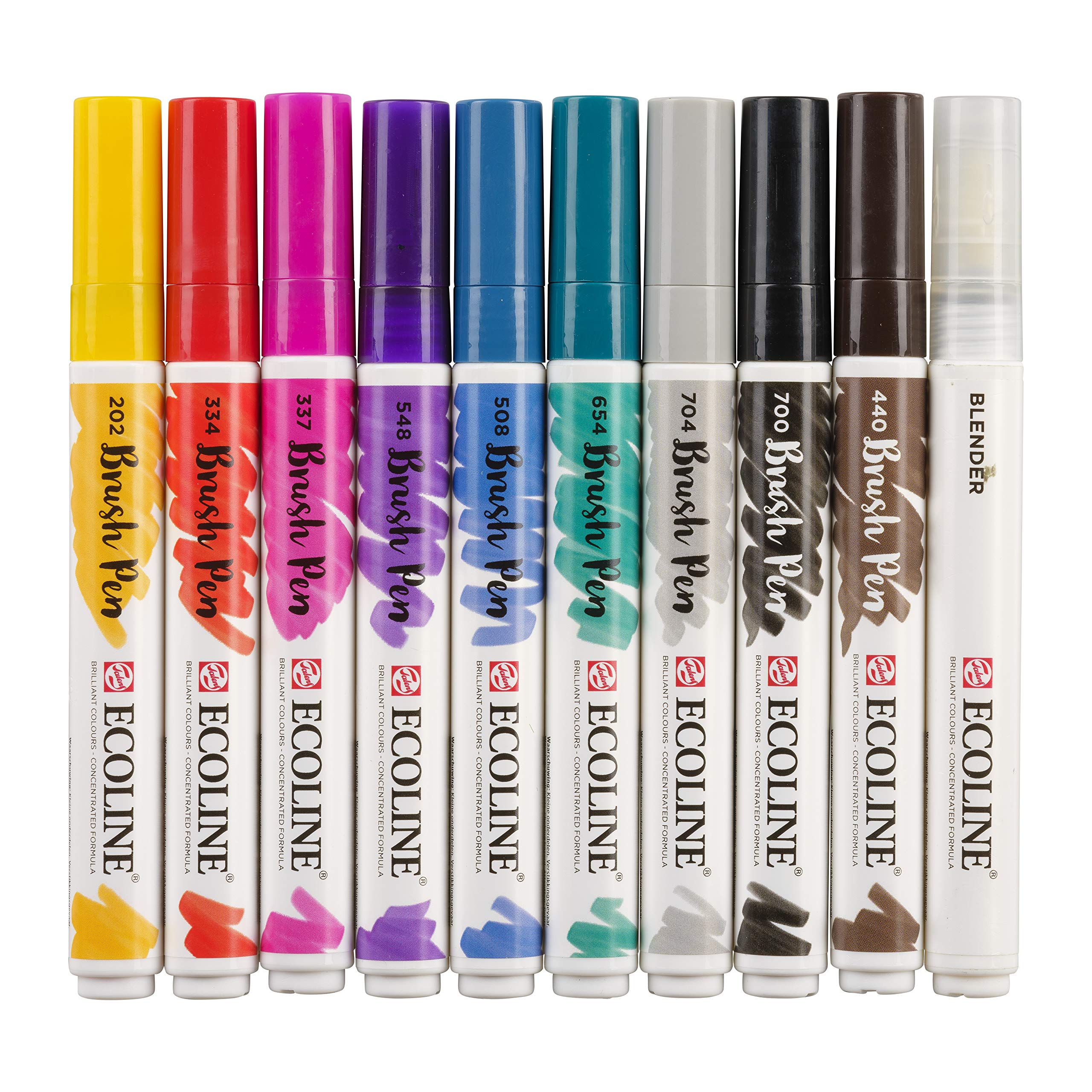 Ecoline Watercolor Brush Pen Set - 9 Vibrant Colors + 1 Blender Pen for Artists, Calligraphy & Illustration | Perfect for Sketching, Bullet Journaling & DIY Crafts