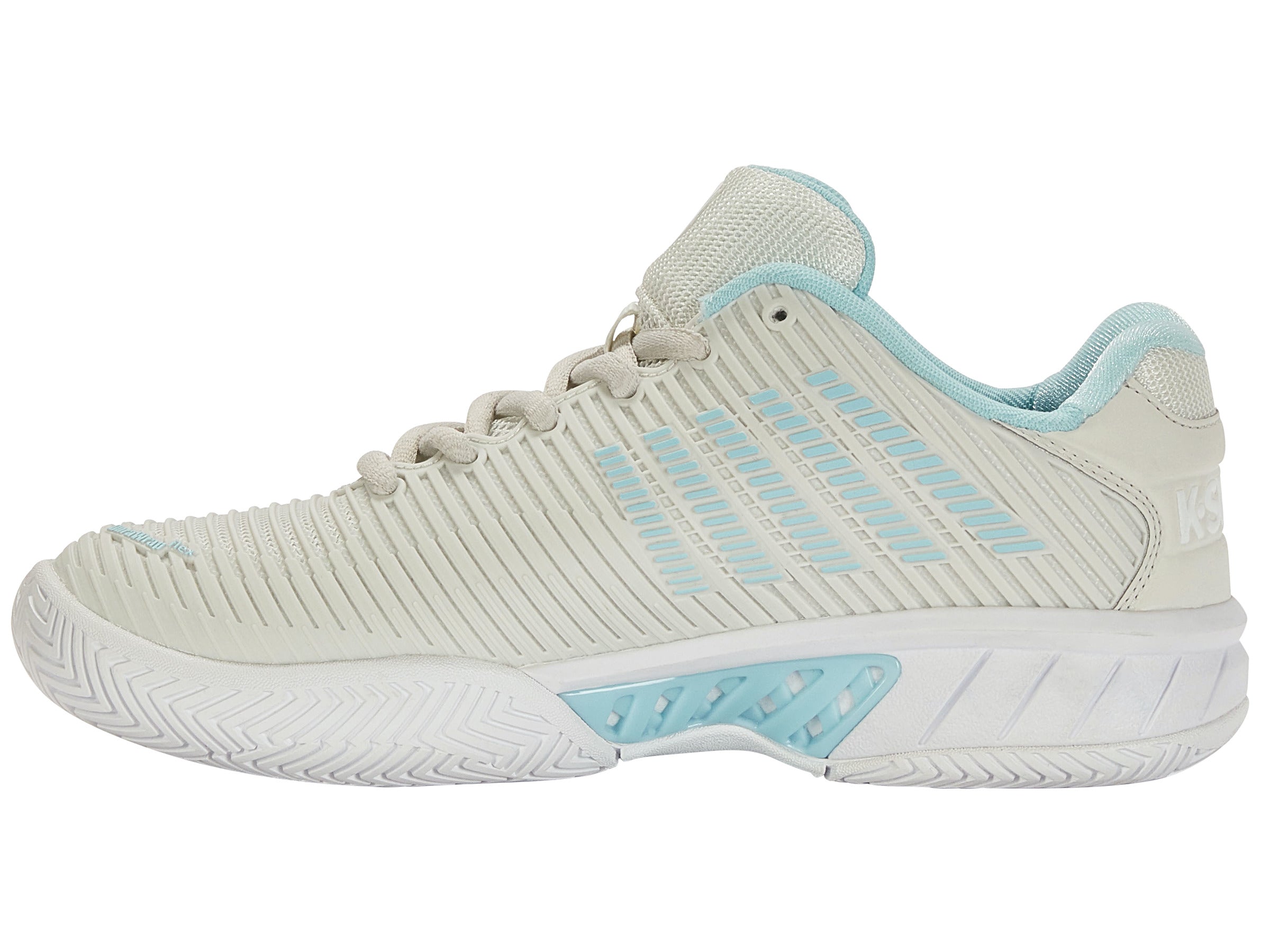 Hypercourt Express 2 Wide Tennis Shoes - Gray/White/Blue Glow - Lightweight Performance Court Sneakers for Men & Women | Perfect for Tennis, Pickleball, and Casual Wear