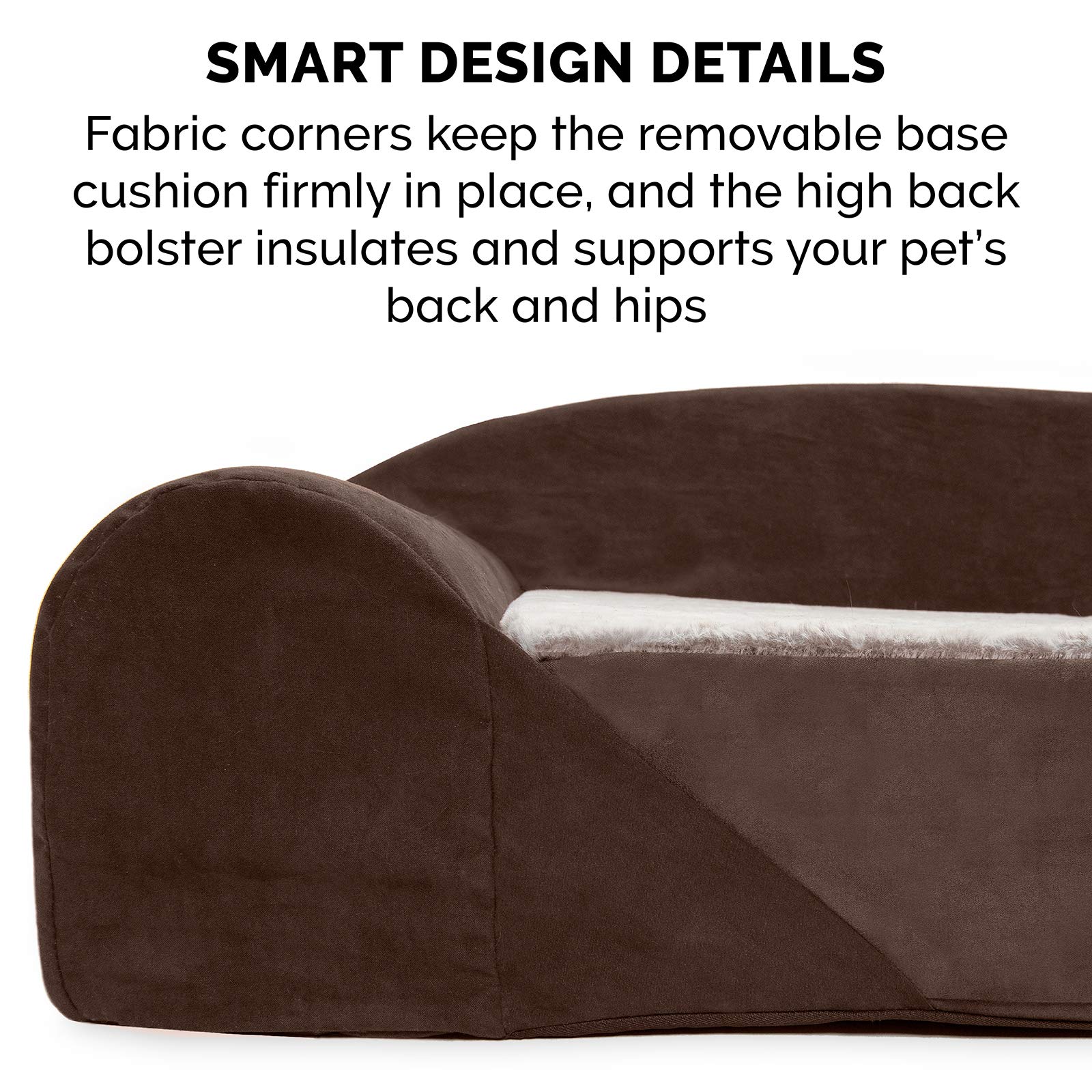 Furhaven Orthopedic Dog Bed for Large Dogs - Washable Cover & Reversible Cushion - Luxury Faux Fur Sofa for Pets Up to 200 lbs - Perfect for Home & Office Use