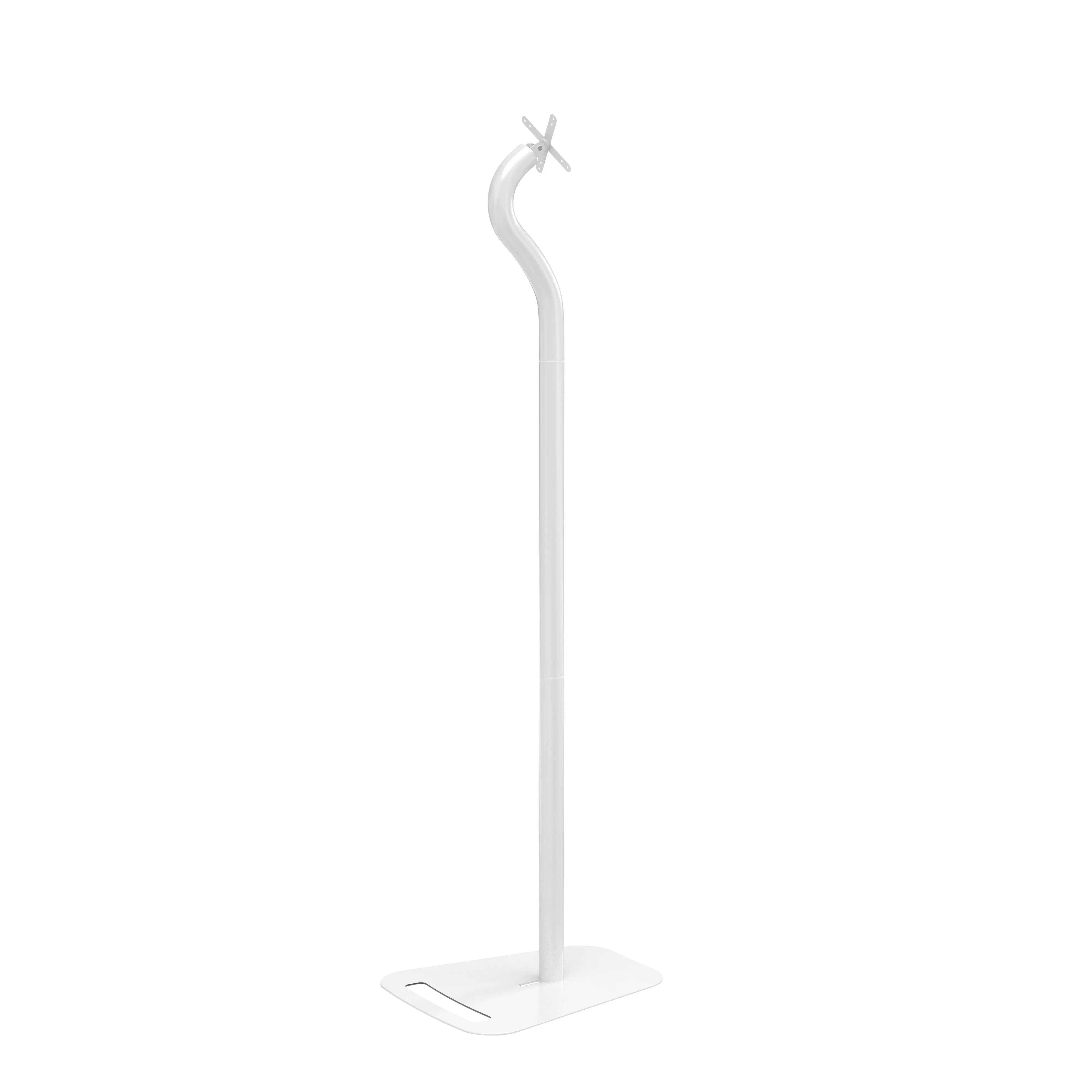 Premium Security Swan Neck Floor Stand with VESA Plate - Adjustable TV Monitor Mount for Living Room, Bedroom & Office - Heavy Duty Steel Base for 32-65 inch Screens