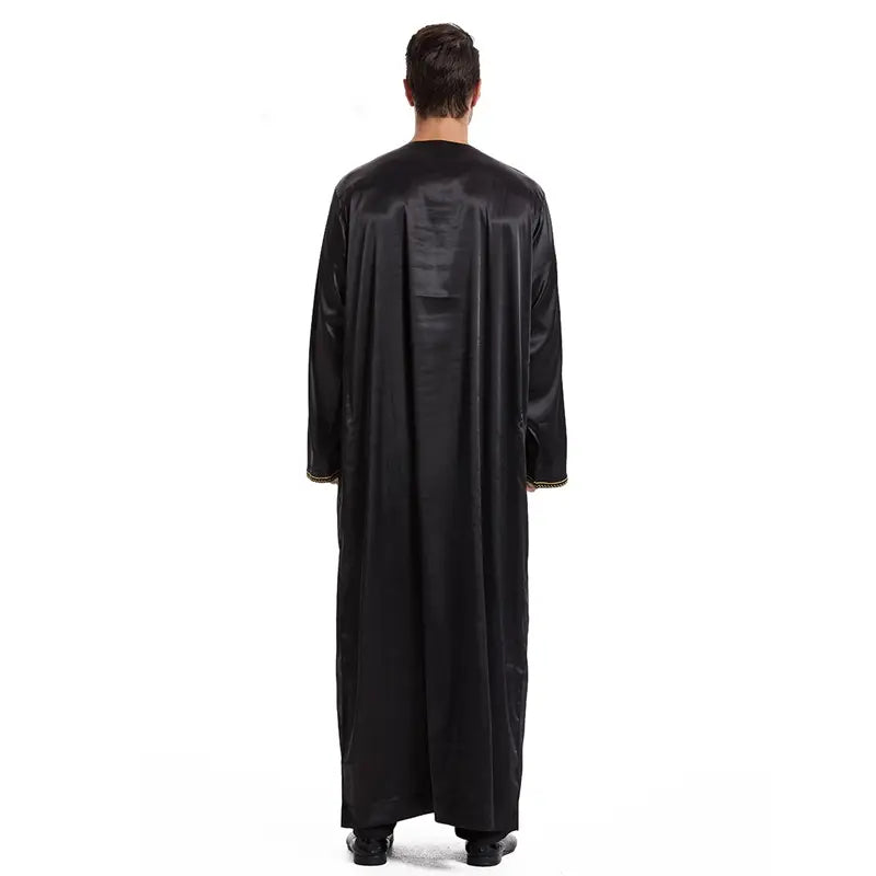 Premium Middle Eastern Arab Men's Thobe Thawb Caftan with Elegant Tassels - Perfect for Eid, Weddings & Special Occasions