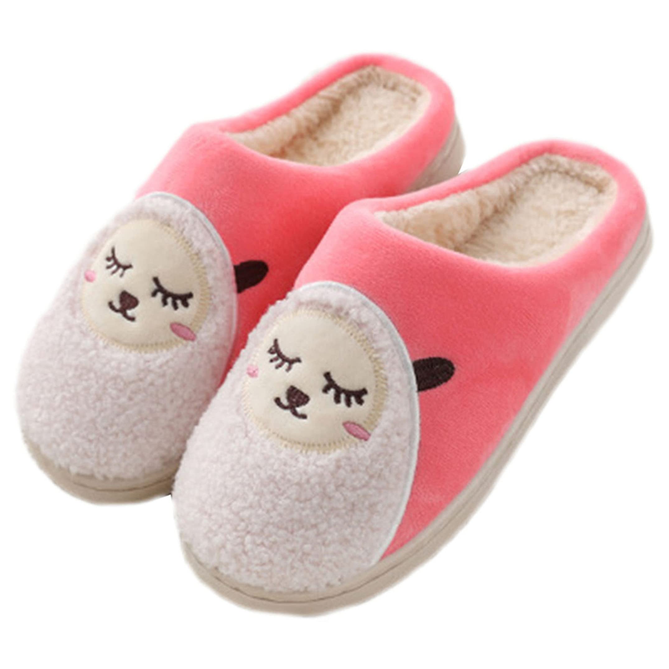 Women's Cute Sheep Slippers - Cartoon Animal Fuzzy House Shoes for Winter | Warm & Cozy Furry Indoor Slippers for Home, Lounge & Relaxation