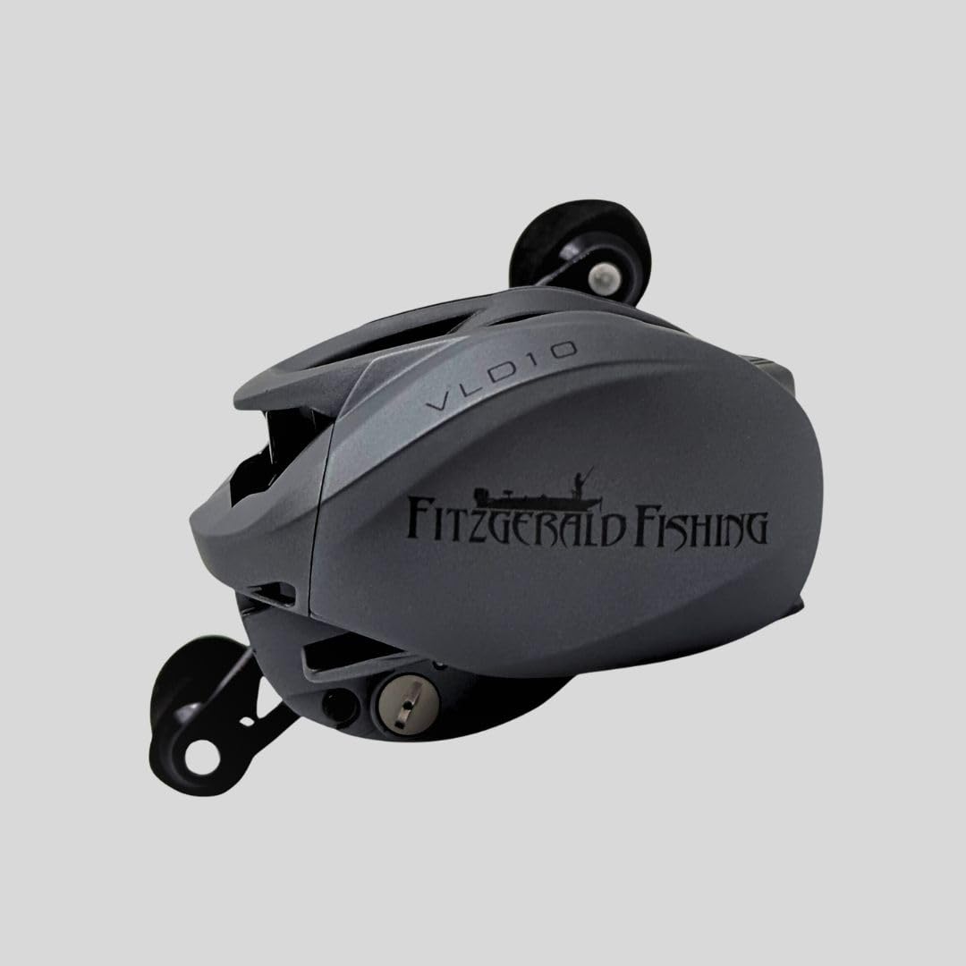 Fitzgerald Fishing VLD10 Baitcasting Reel - 10+1 Ball Bearings, Aluminum Spool, 20 LB Carbon Fiber Drag, All Metal Frame - Lightweight Powerhouse for Bass Fishing & Tournament Use