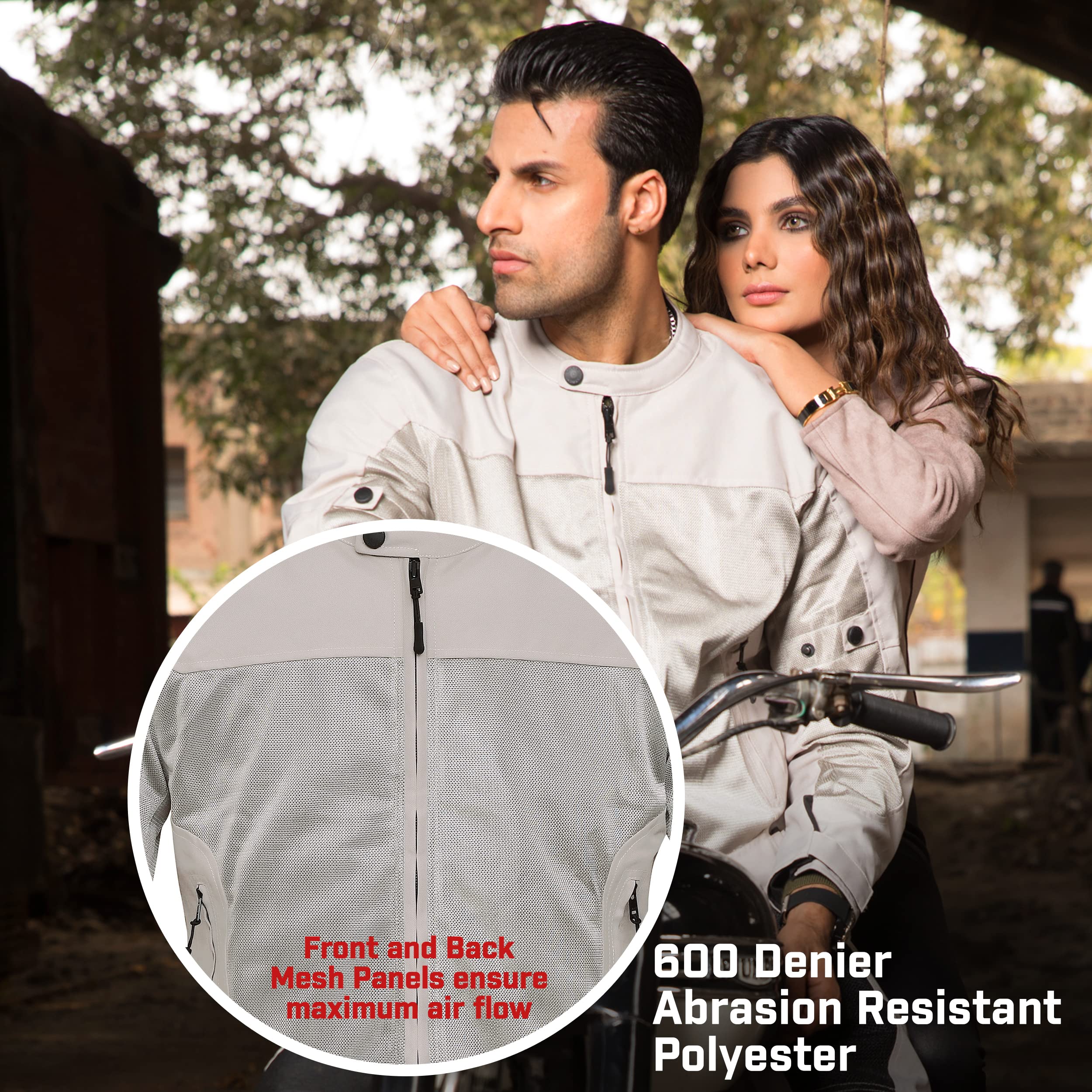 Men's Air Mesh Motorcycle Jacket with Armor - Dual Sport Riding Gear for Outdoor Adventures