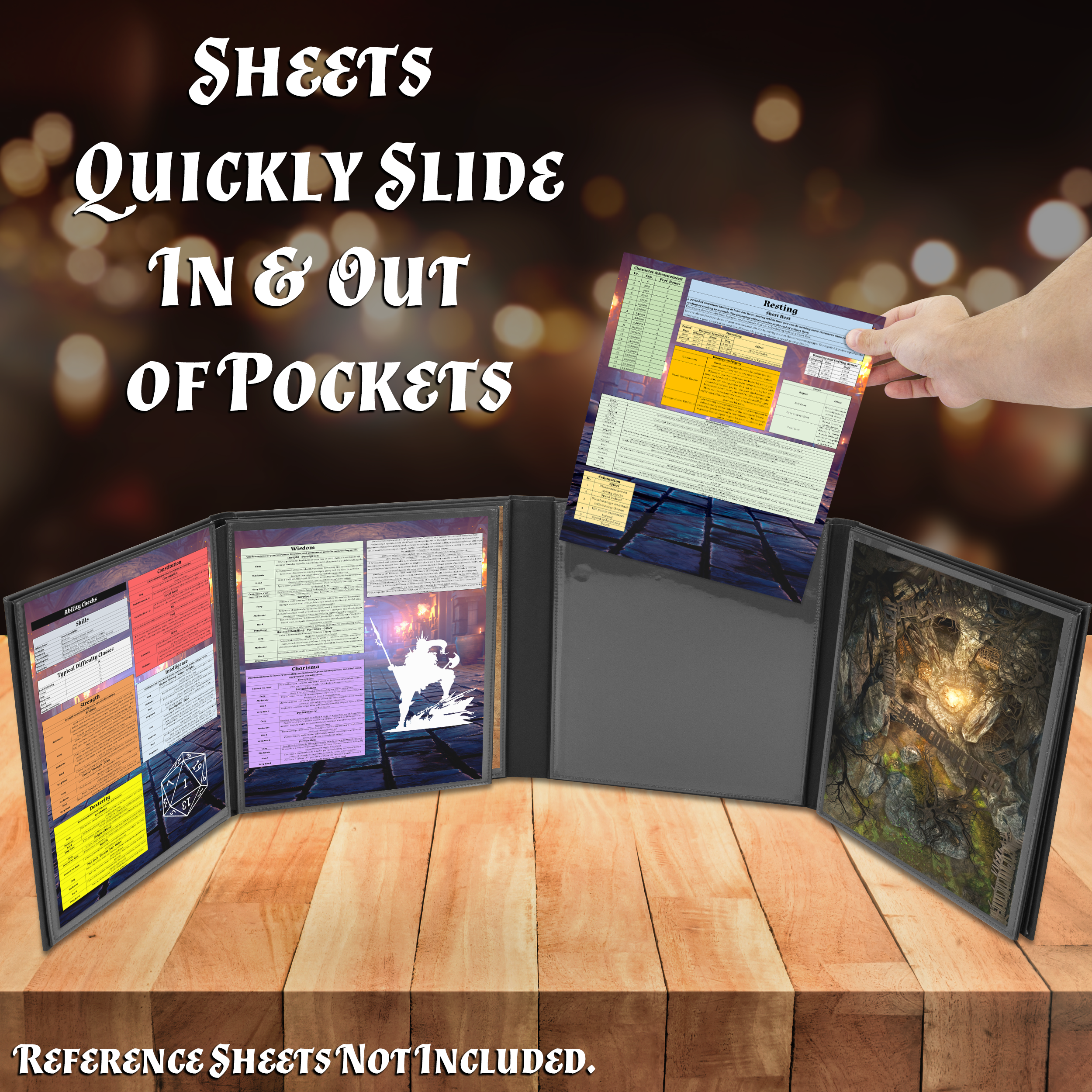 Premium 8-Panel DM Screen for Dungeon Masters | Durable Folding Game Master Screen for TTRPGs (D&D, Pathfinder) | Black/Brown/Green Options | Perfect for RPG Campaigns & Tabletop Gaming Sessions