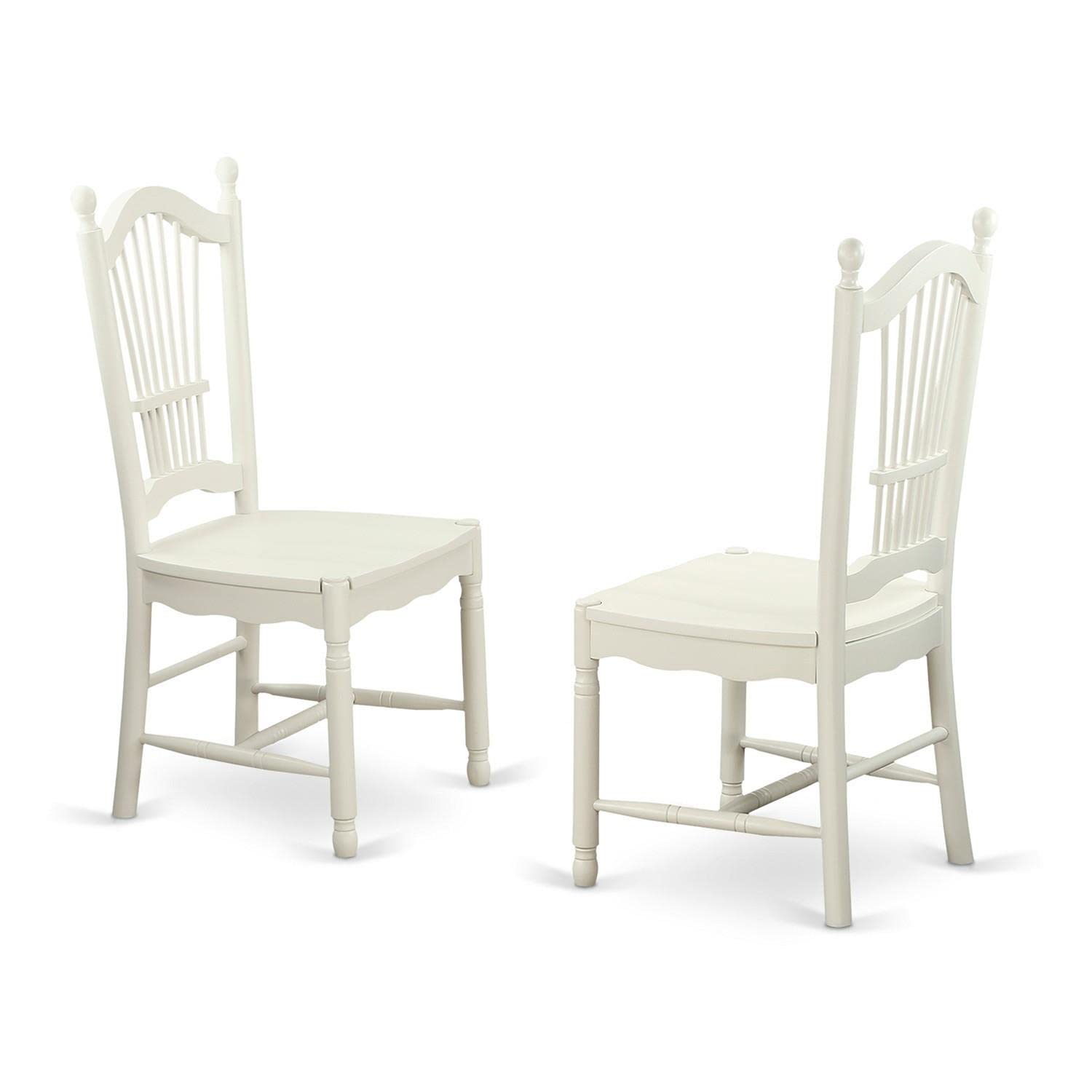East West Furniture SHDO3-WHI-W 3-Piece Round Kitchen Table Set with Pedestal Base & 2 Dining Chairs for Small Spaces, 42x42 Inch, Linen White - Perfect for Apartments, Breakfast Nooks & Cozy Dining Areas