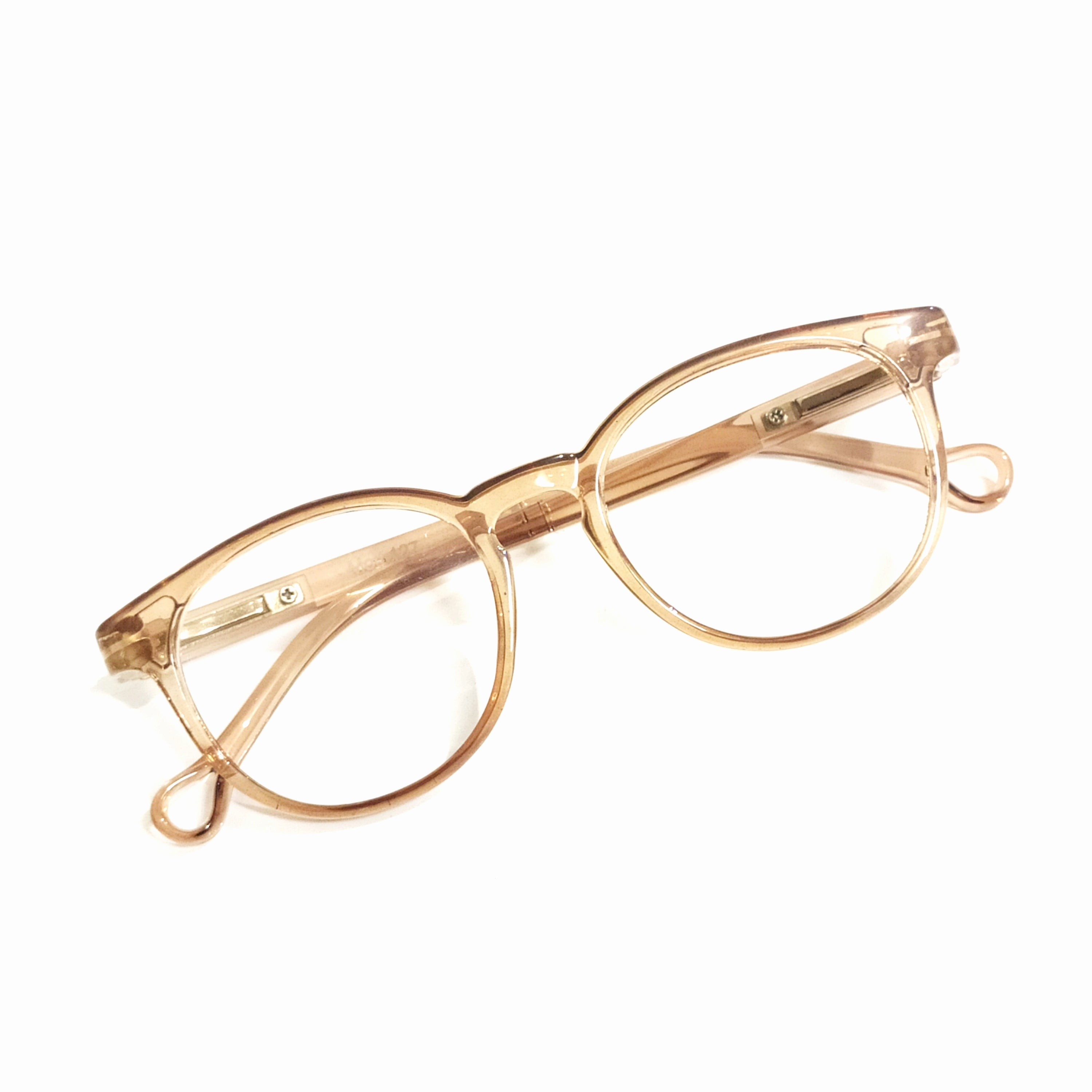 Round Transparent Brown Kids Eyeglass Frames for 4-6 Years Old - Lightweight & Durable for School, Reading & Daily Wear