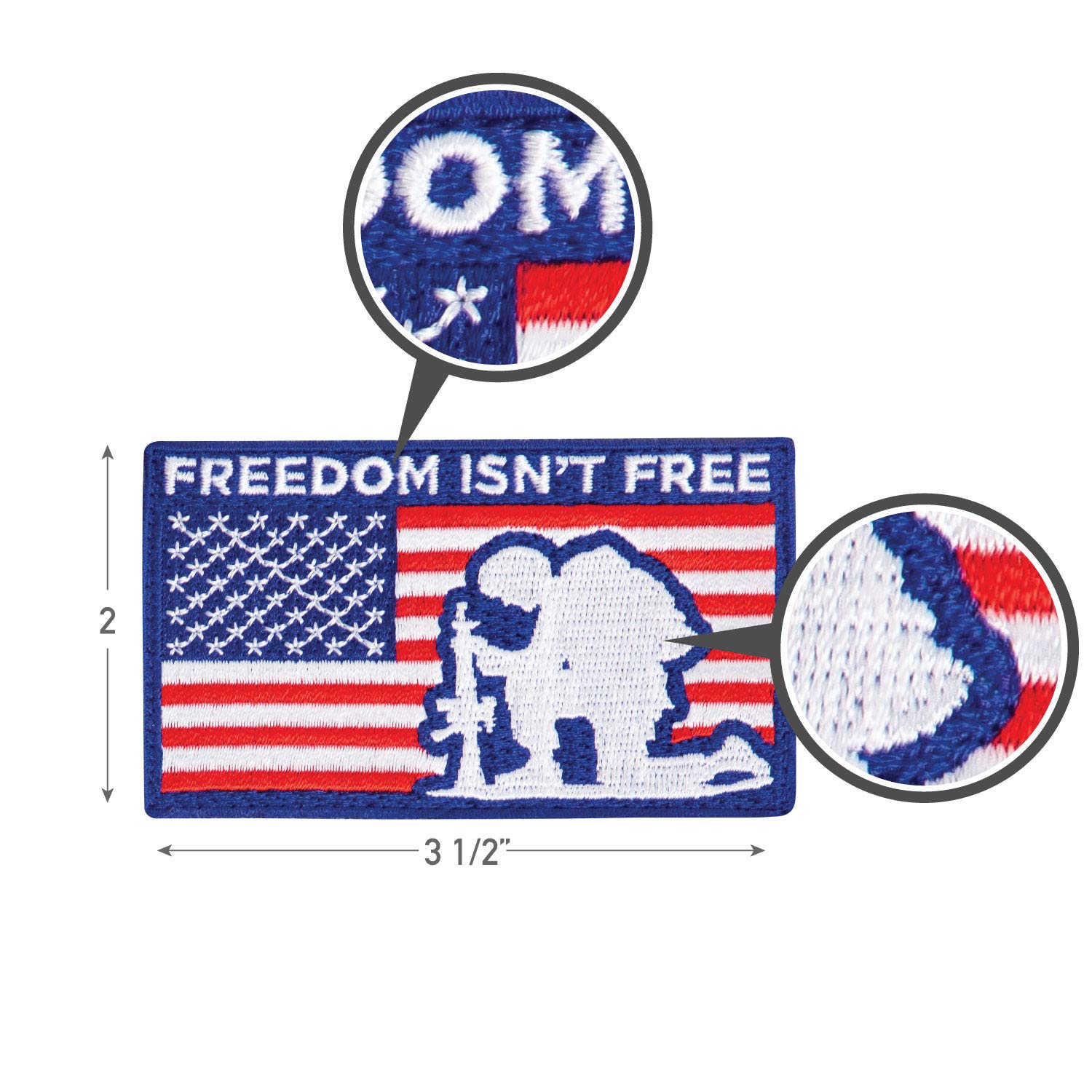 Rothco Freedom Isn't Free Hook & Loop Back Patch - Military Inspired Morale Patch for Tactical Vests, Jackets & Backpacks - Perfect for Veterans, Patriotic Events & Outdoor Enthusiasts