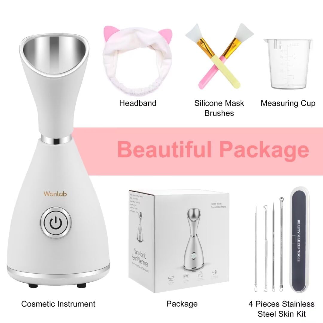 Portable Nano Facial Steamer for Home Spa - Warm Mist Skin Care Device for Acne, Blackhead Removal & Pore Cleansing | Perfect for Relaxation, Sinus Relief & Pre-Mask Treatment