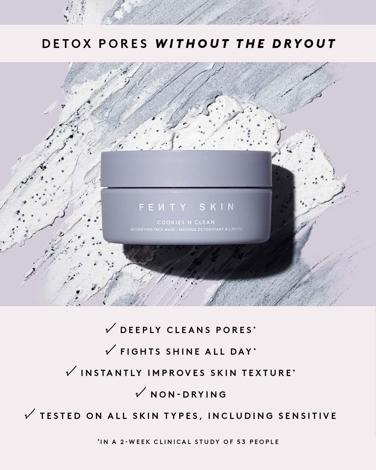 Cookies N Clean Whipped Clay Pore Detox Face Mask with Salicylic Acid & Charcoal - Deep Cleansing for Acne-Prone Skin | Perfect for Oily Skin & Blackhead Removal