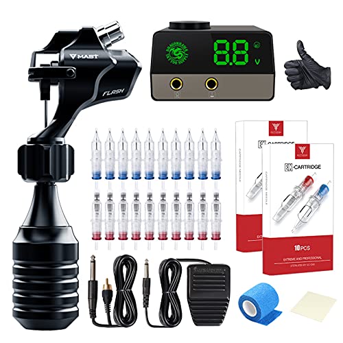 Professional Rotary Tattoo Machine Kit with LCD Power Supply - High Torque Motor for Permanent Makeup & Body Art | Ideal for Tattoo Artists & Cosmetic Professionals