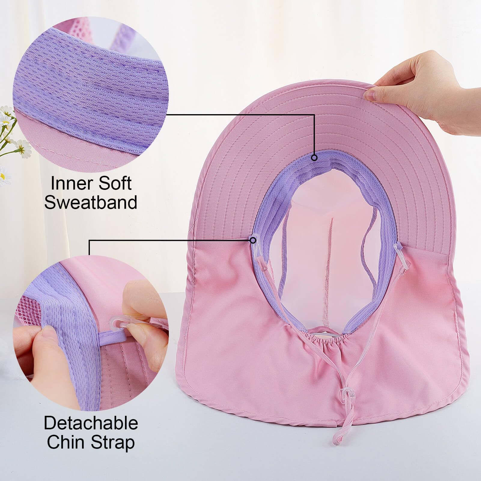 UV Protection Kids Sun Hat for Girls & Toddlers - Adjustable Beach Bucket Hat with Neck Flap for Summer, Travel & Fishing | Perfect for Outdoor Activities, Beach Trips and Pool Days