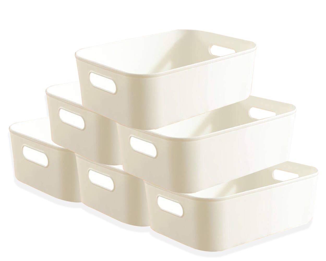 6-Pack Storage Bins & Baskets - Foldable Cabinet Organizers for Home, Office, Desk & Closet - Perfect for Organizing Toys, Books, Office Supplies & More