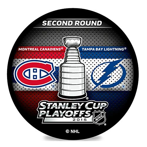 2015 NHL Stanley Cup Playoffs 2nd Round Game Puck - Montreal Canadiens vs Tampa Bay Lightning - Authentic Collectible Hockey Puck for Sports Memorabilia & NHL Fans